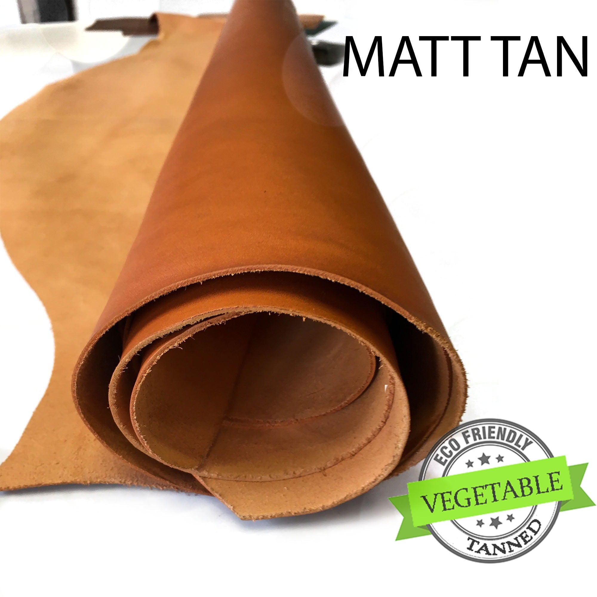 Vegetable tanned leather Vachetta | 100% real natural | PREMIUM LUX QUALITY | Black Dark Light Brown Tan Green Cognac