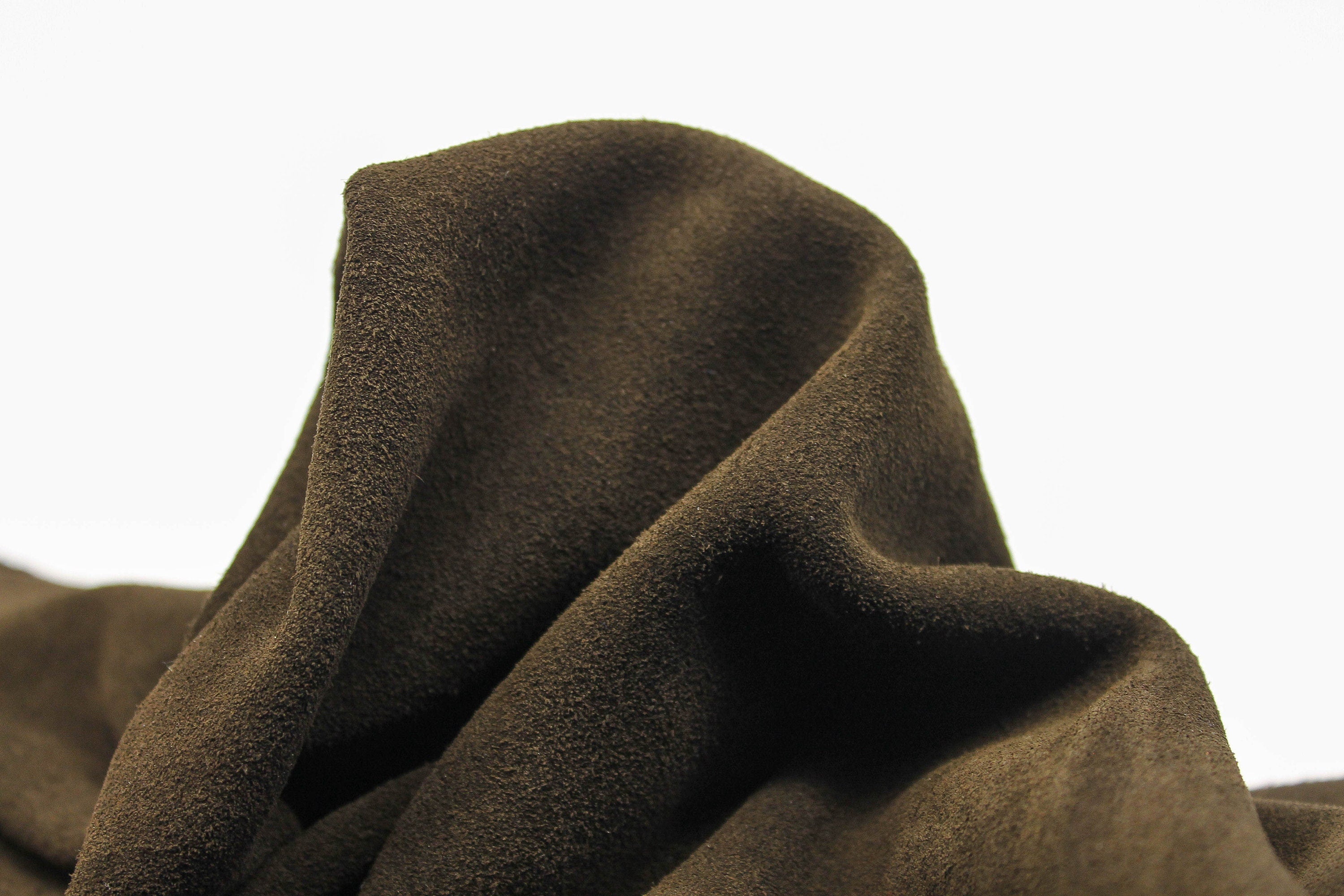 Cow suede natural leather 1.2/1.4 mm 3-4 oz color Dark Chocolate brown pre cut sheets panels