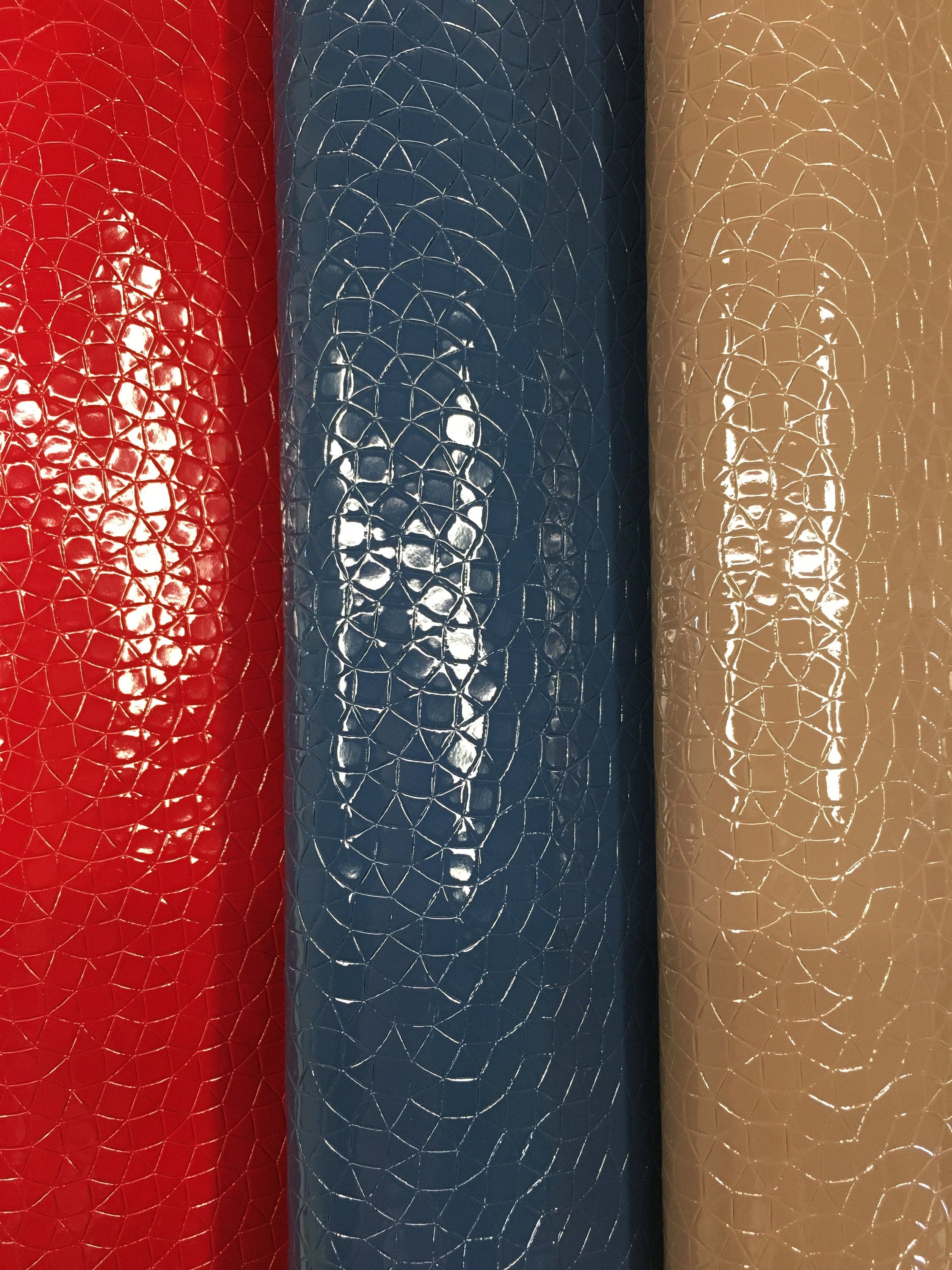 Patent leather Embossed glossy | blue beige red colors| 1.0 mm | 2-3 oz | real natural hide skin pieces