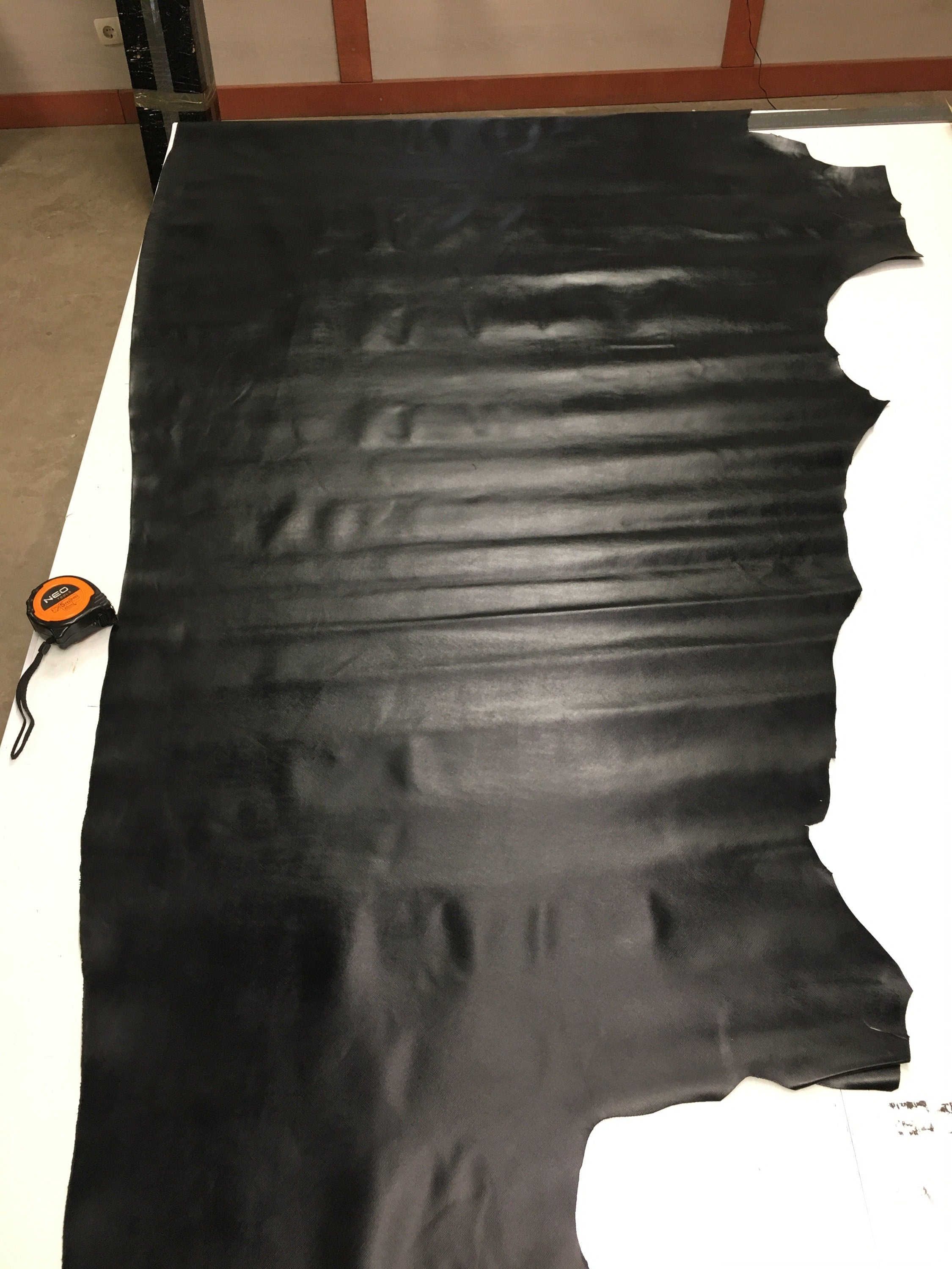 Black Saffiano shiny cow leather | 1.0 mm | 2-3 OZ