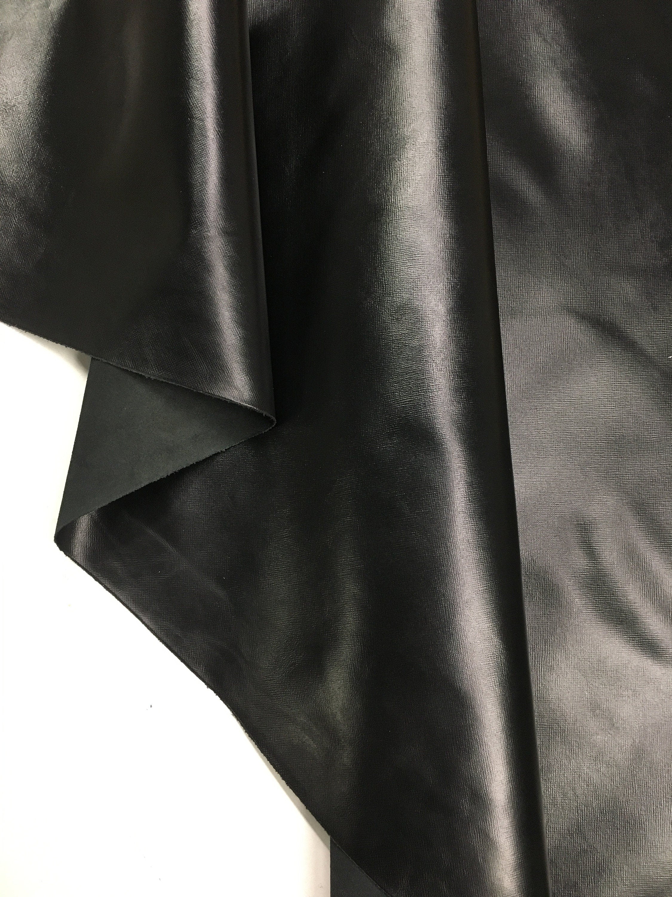 Black Saffiano shiny cow leather | 1.0 mm | 2-3 OZ