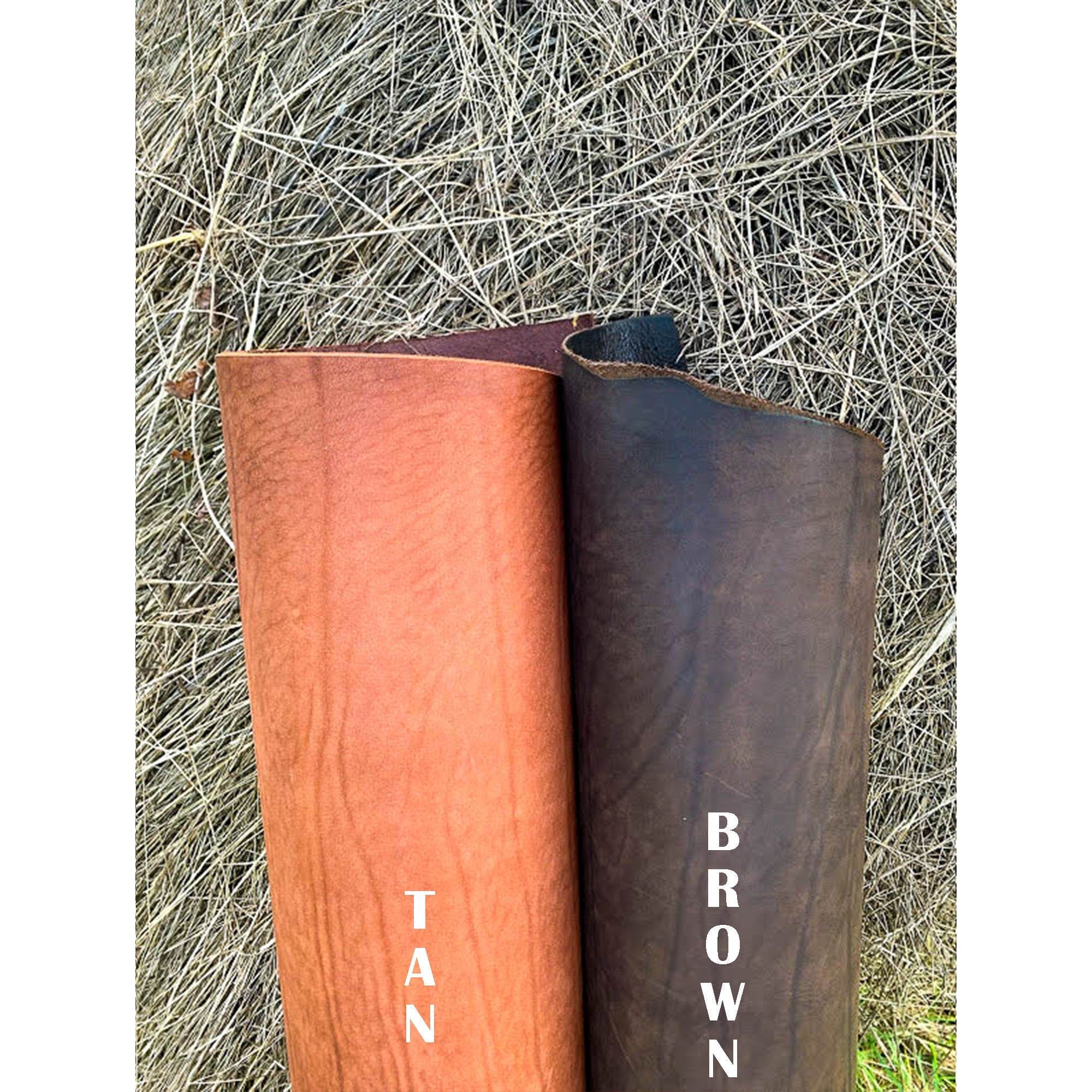 Buffalo leather sheets | Thick 10 oz | 4mm | Bizon Tan Dark Brown matt colors