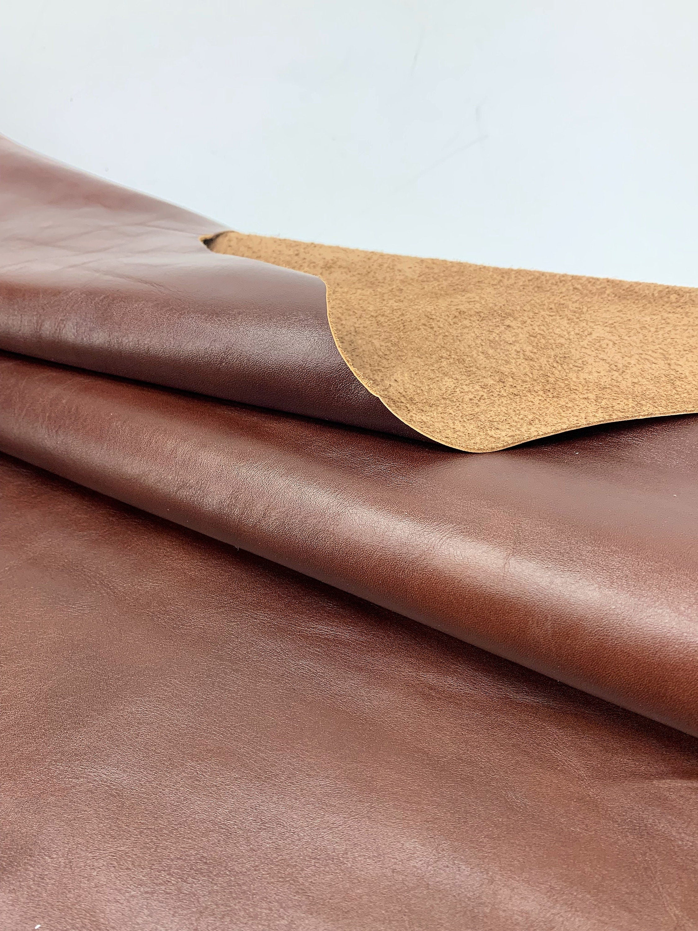 Veg Tan cognac 100% real natural leather | 1.0-1.2mm 3 OZ |