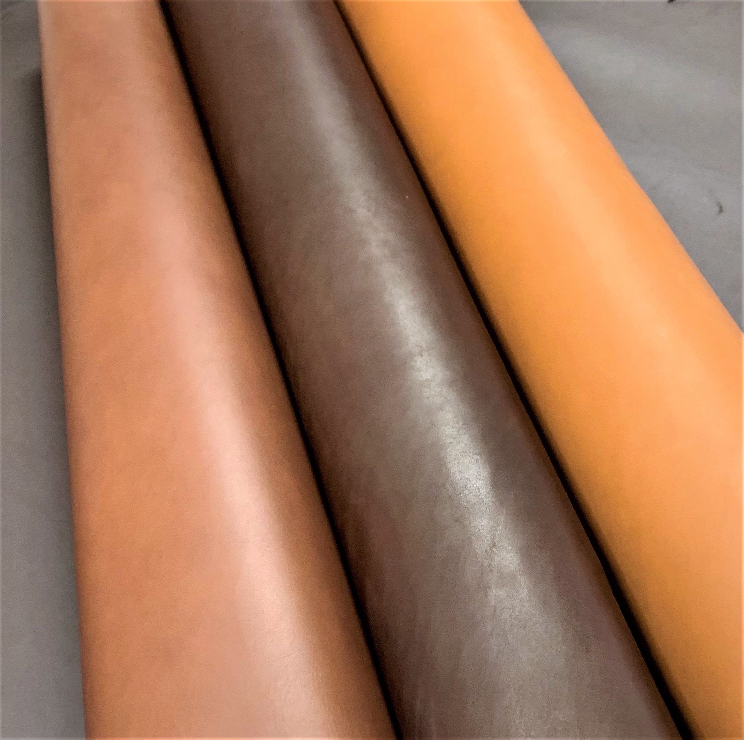 Thick leather sheets | 6 oz | 2.4 mm | Buffallo Bizon Bull Brown Dark Brown tan cognac colors