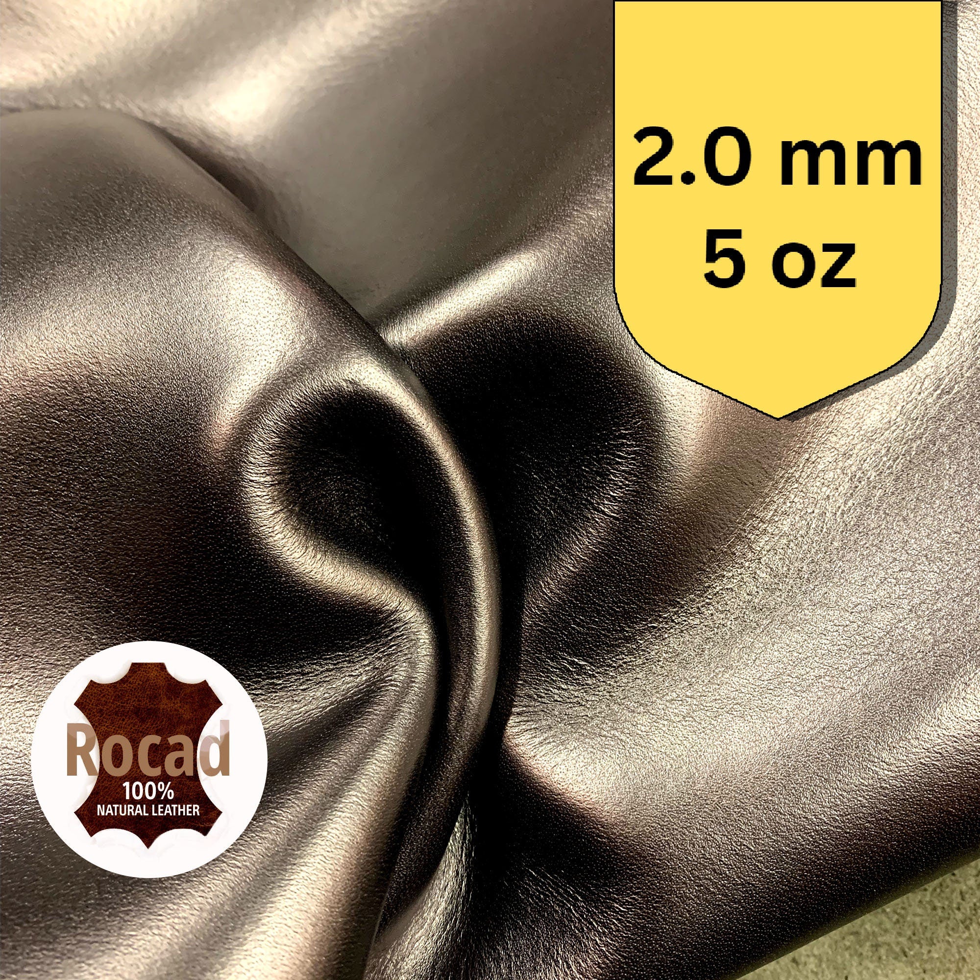 Black real leather Buffalo nappa Mineral tanned 1.8-2 mm 4-5 oz