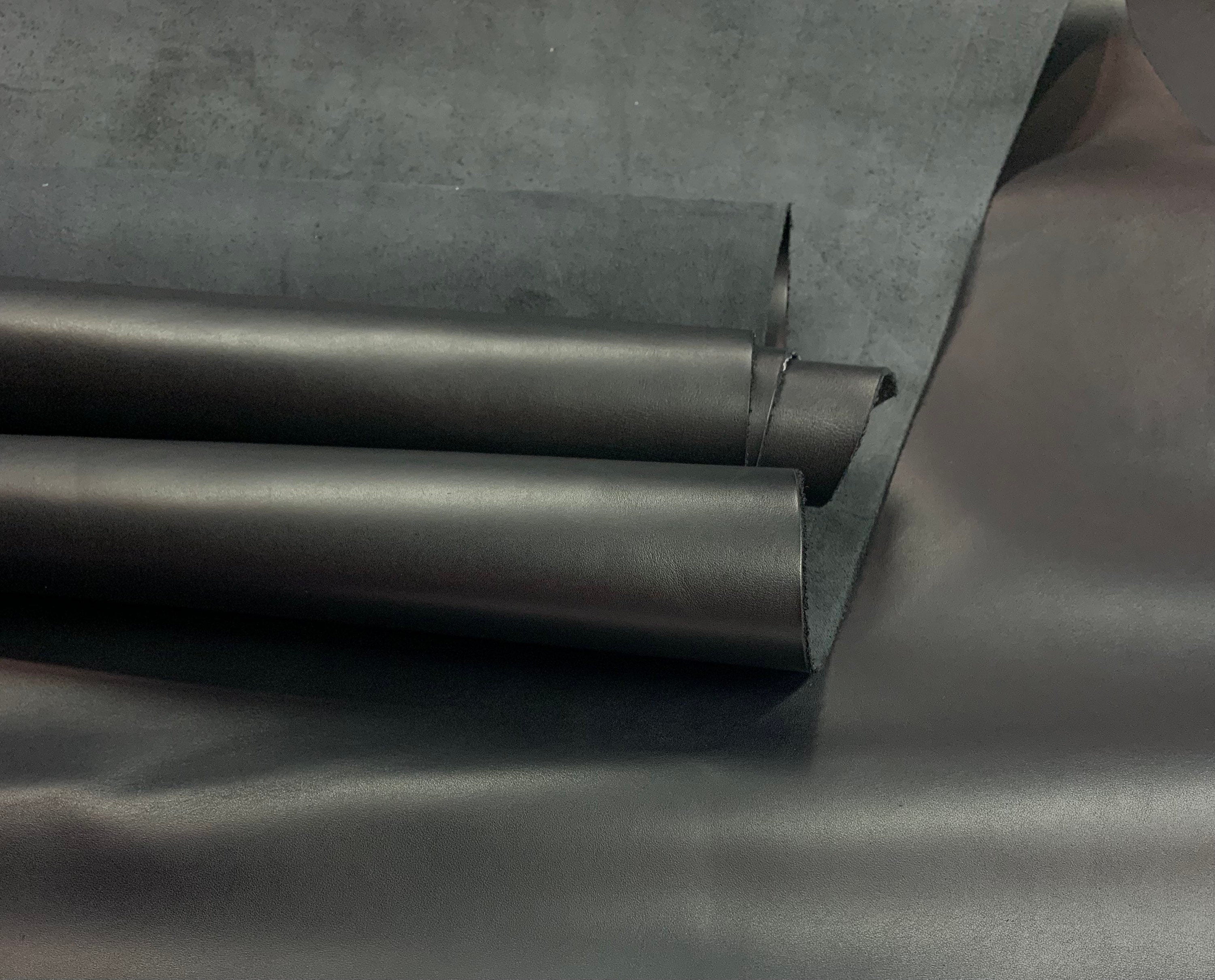 Black leather | 1.2-1.6 mm 3-4oz |soft smooth | hides sheets | for bags, shoes, wallets| leathercraft