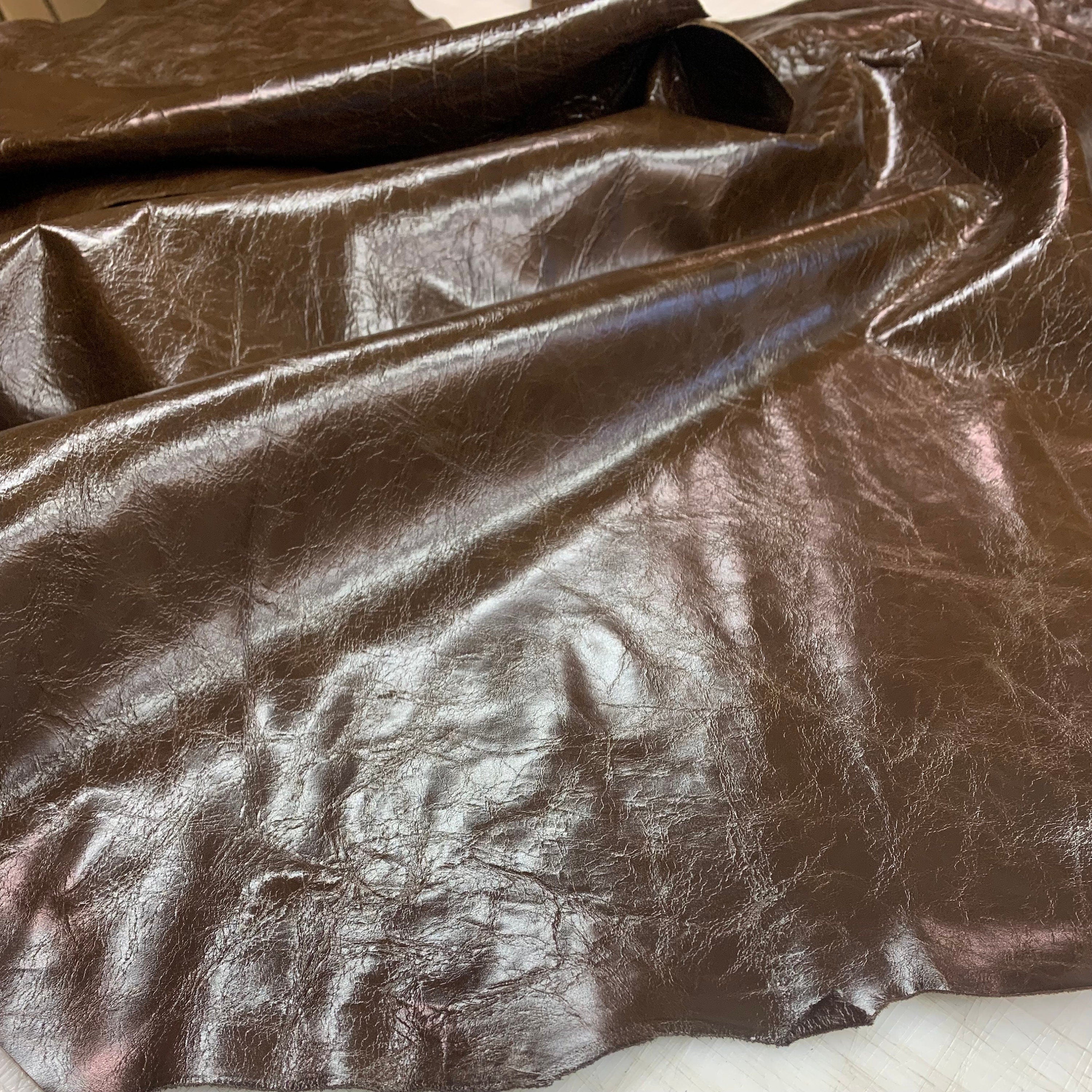 Dark brown leather crunchy |Antique Vintage Rustic style |1-1.2mm 2-3 oz | dark chocolate for bags, upholstery leathercraft