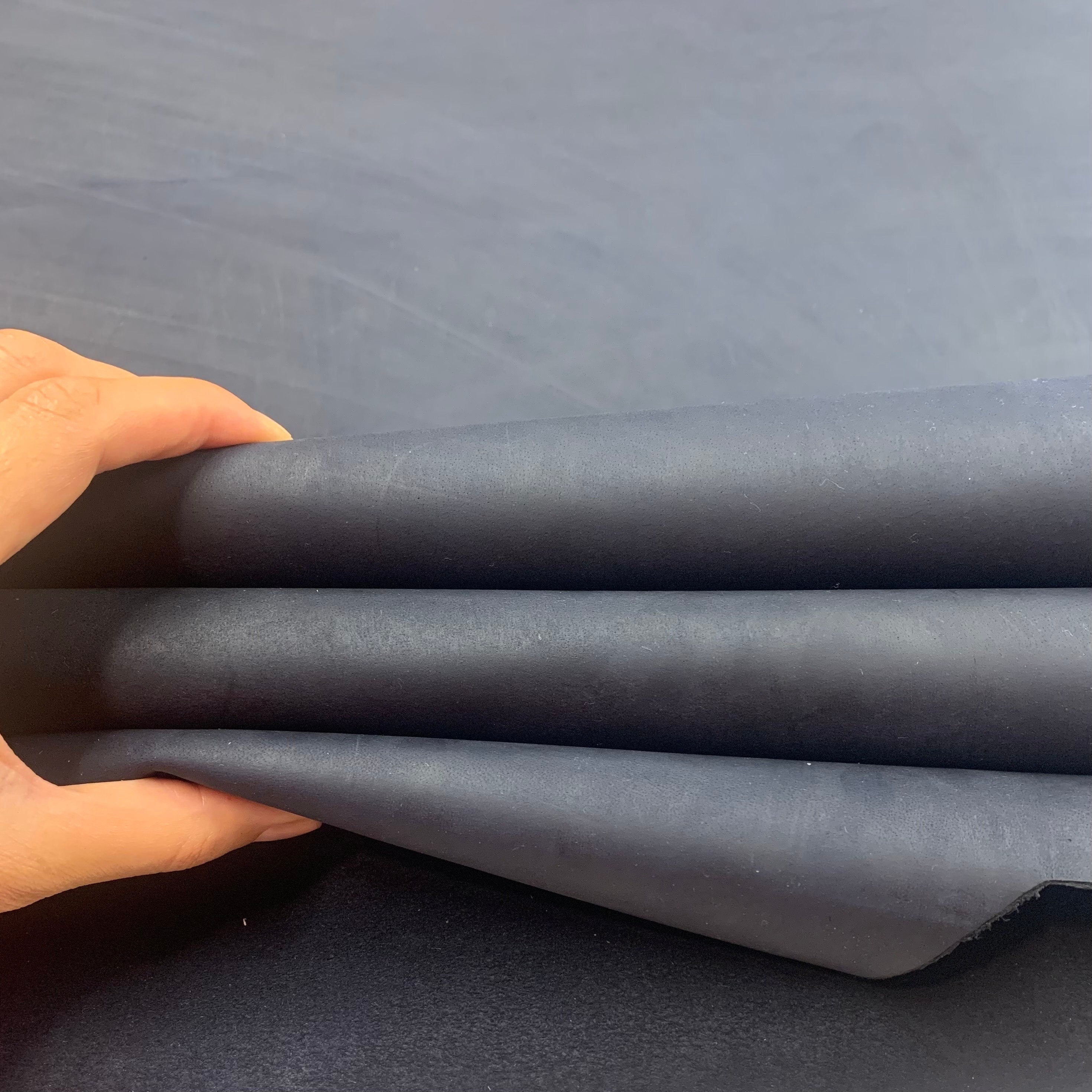 Dark blue navy oiled crazy horse cow leather | Thickness 1.5mm | 4 OZ| Leather Side hide | precut sheet roll | medium stiff | bags boots