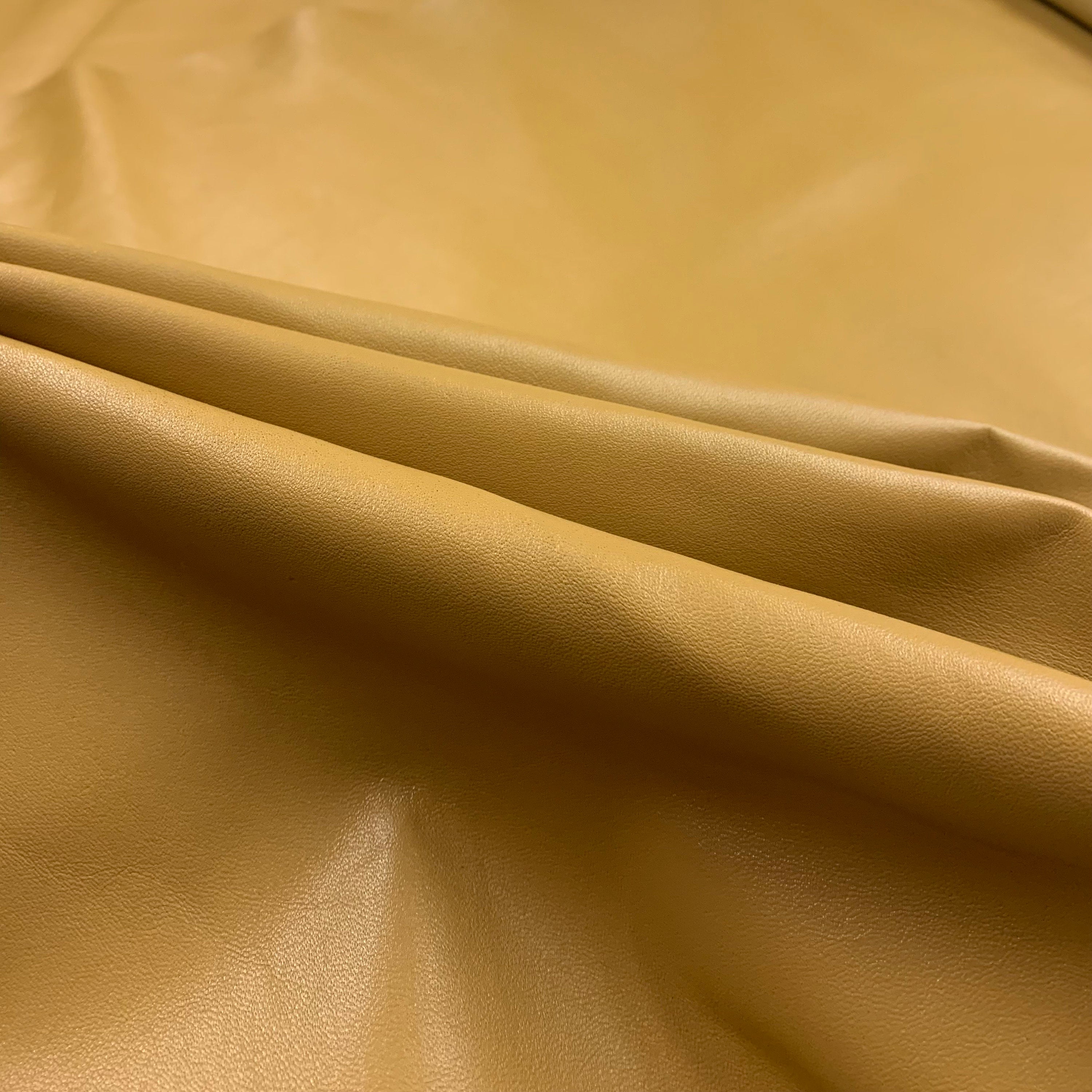 Mustard leather sheep Nappa | thin 0.8 mm 2 oz | soft temper | for sewing, bookbinding, purses, clothing | matt