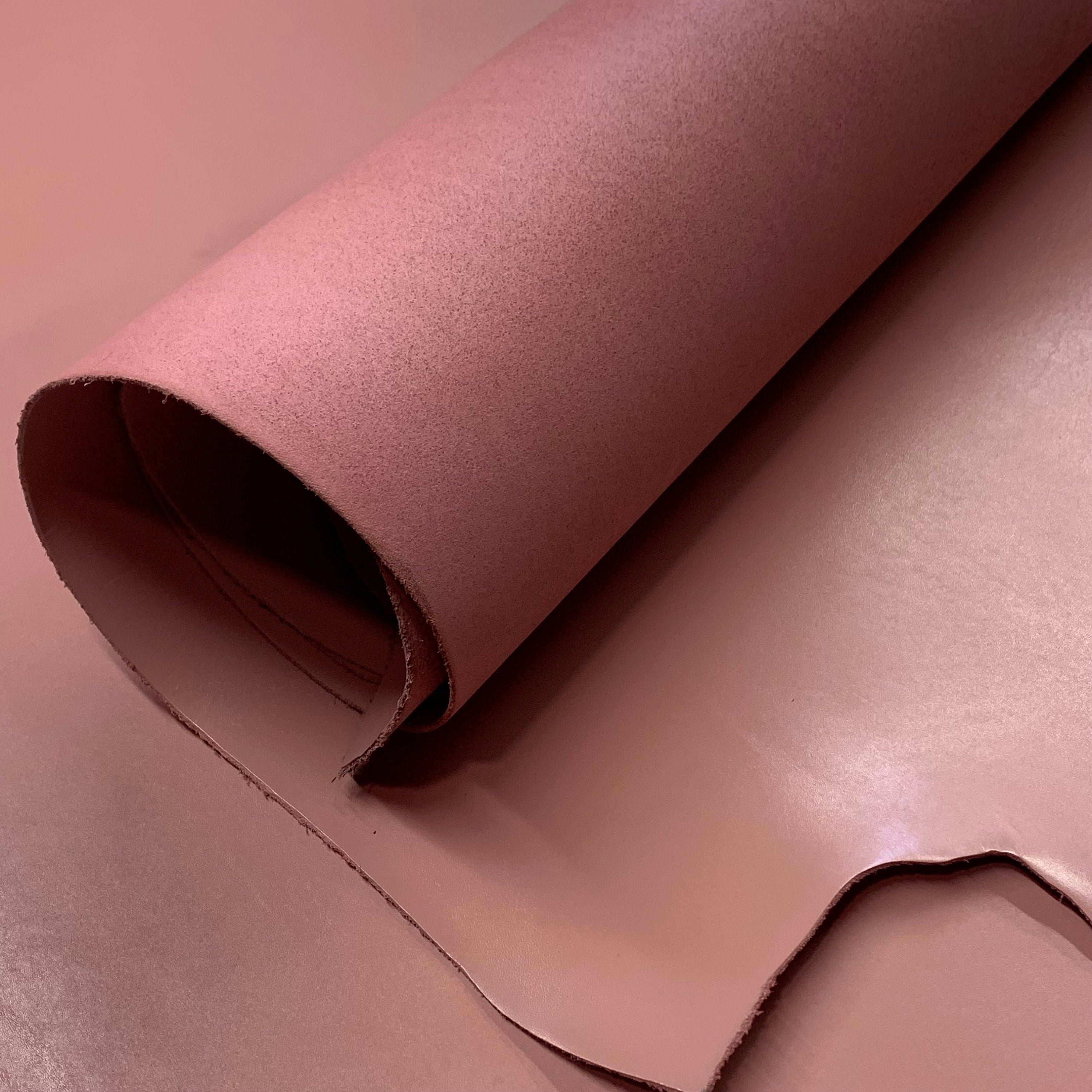 Thick leather pink sheets | 7-8 oz | 2.8-3mm | Buffallo Bizon Bull | for belts, durable bags, leather craft, bag handles, straps, harnesses