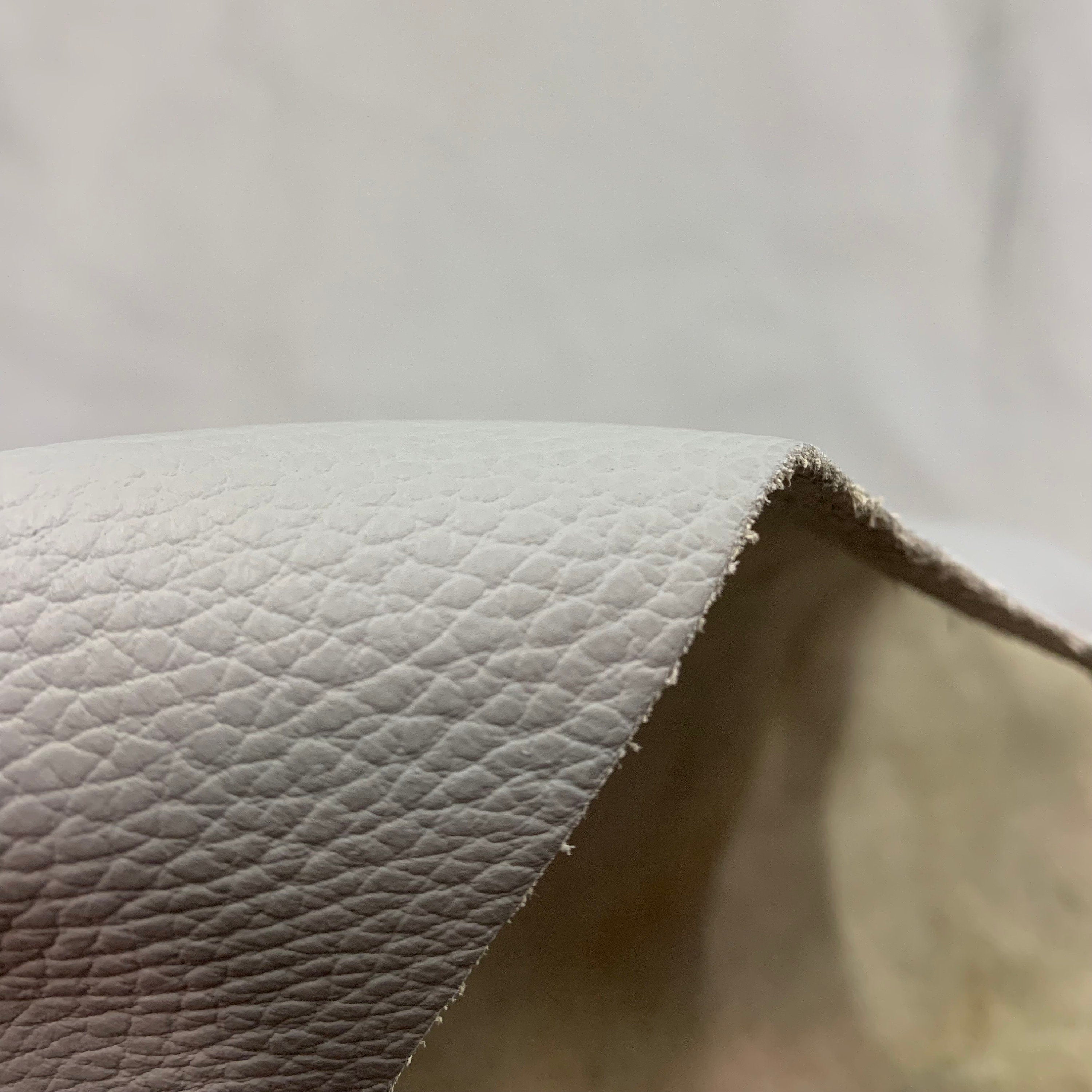 Gray leather pebbled textured cow milled | 1.5mm |4 oz | Real natural hide skin | Precut sheets panels