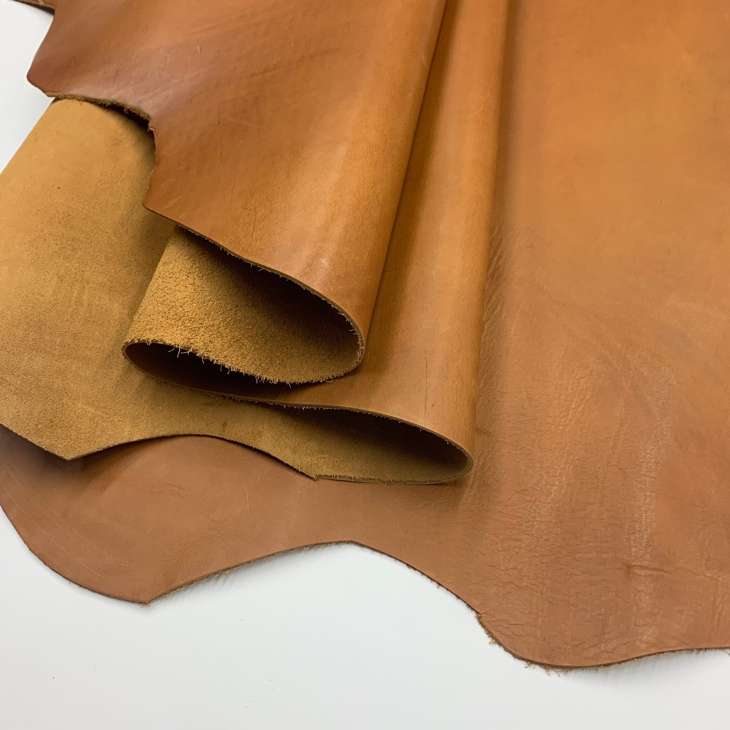 Brown Tan Cognac Real Leather Veg Tan | 2 mm 4-5OZ | SOFT| For bags, boots, upholstery, italian
