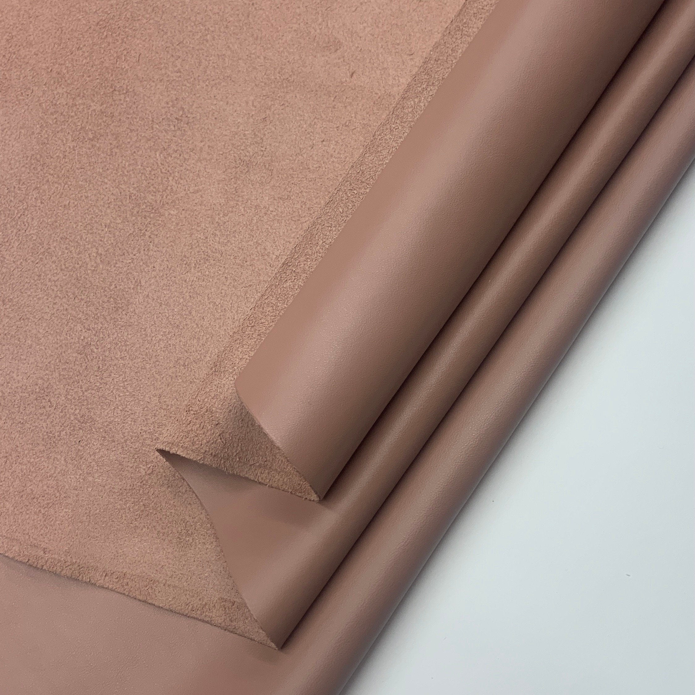 Beige leather blush 100% real | 1.2mm | 3oz | dark pink