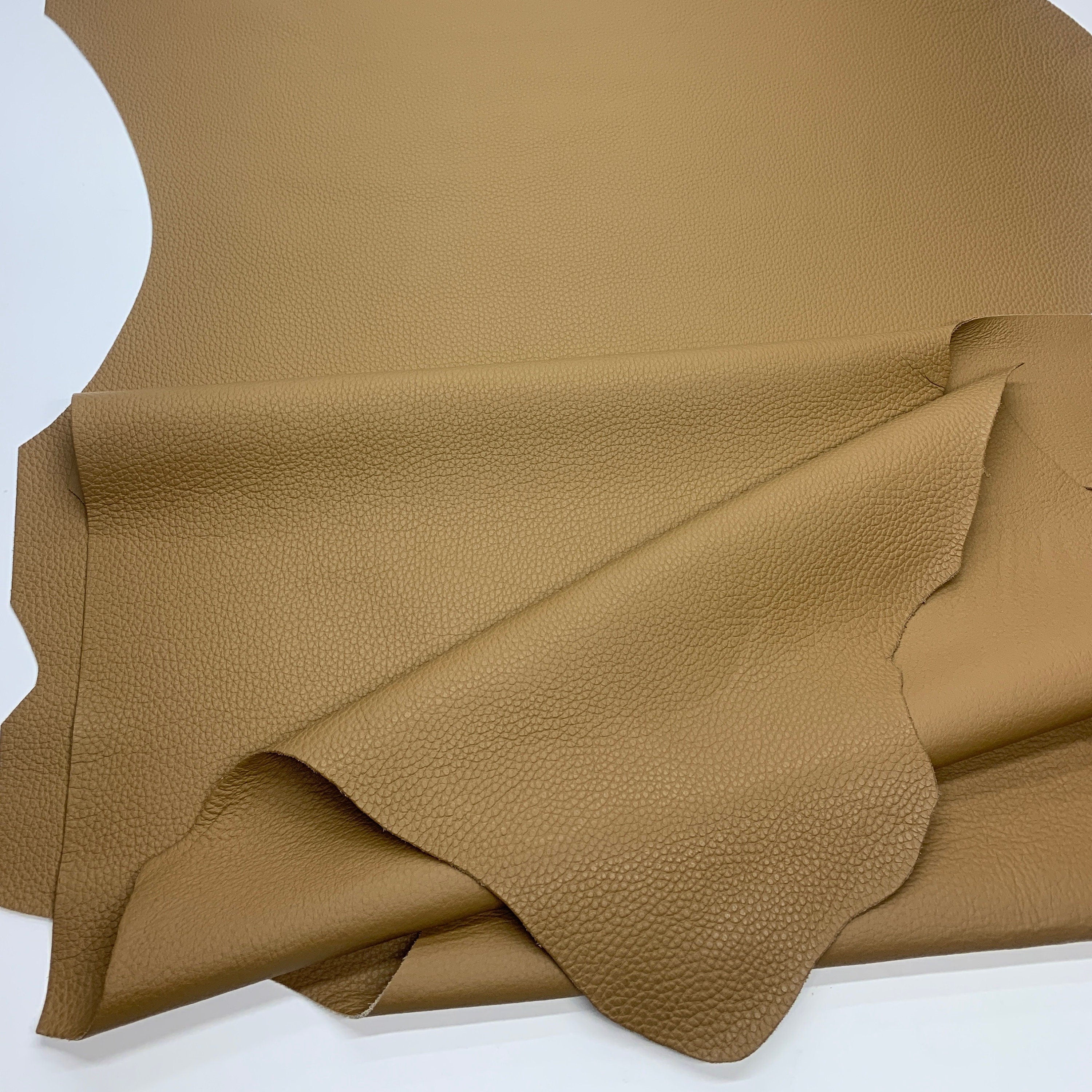 Light Brown Leather Double face pebbled side 2 mm 5 oz Tan for purses, bags