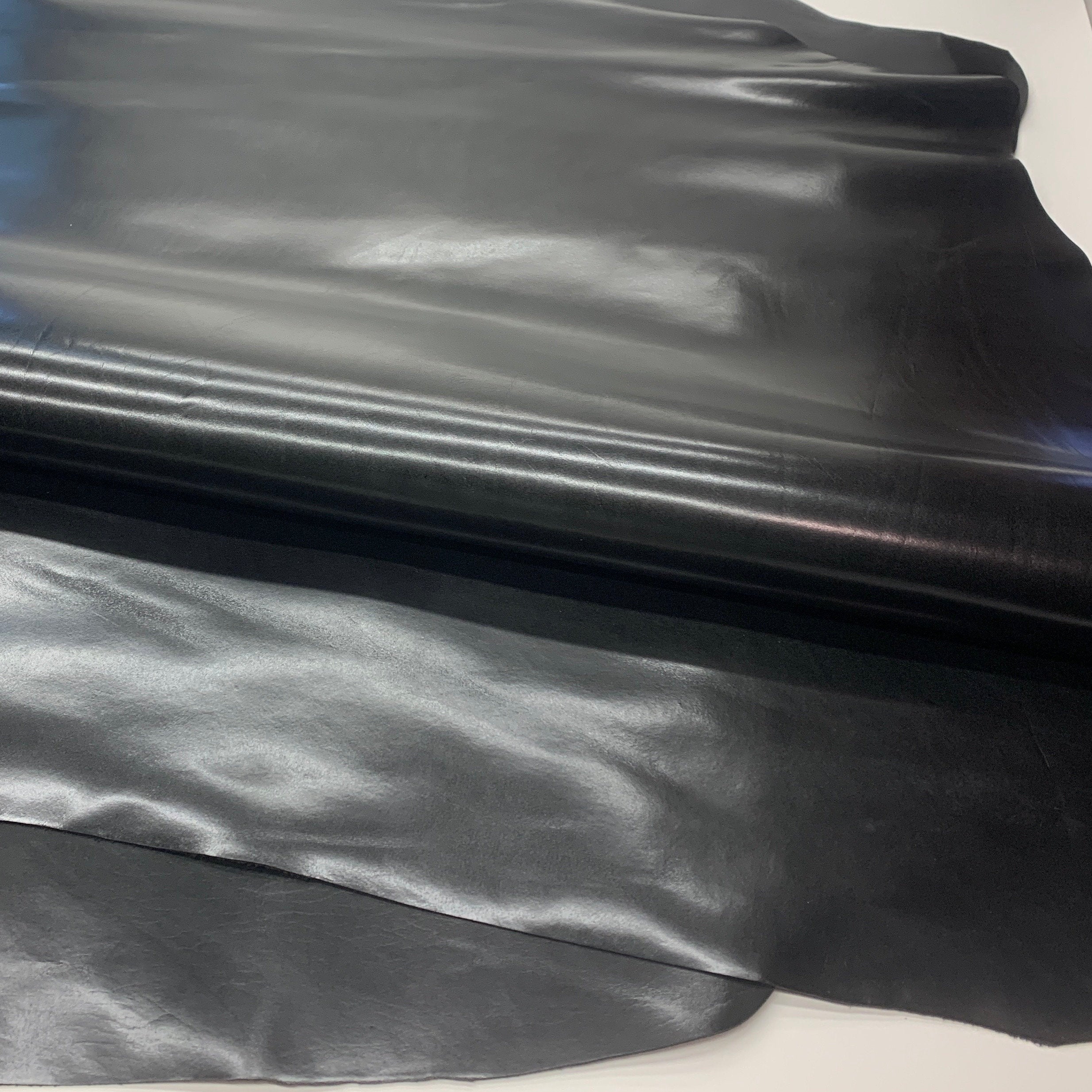 Black Vegetable Tanned leather Shoulders Top Grain Aniline leather 1.5 mm 4 oz nappa