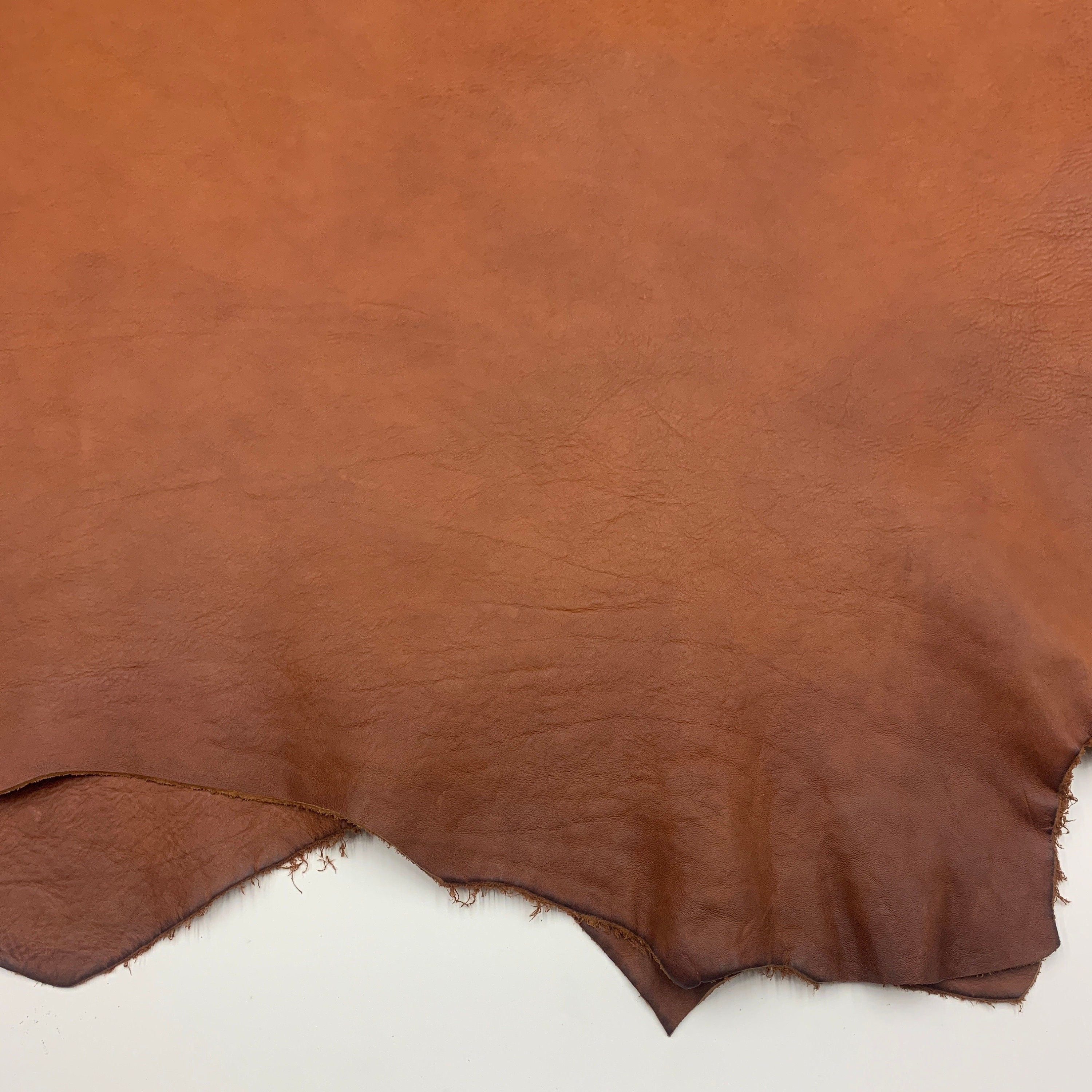 Brown vegtan leather Natural | brown cognac | 2mm | 5 oz | soft| Rustic style | shoulders