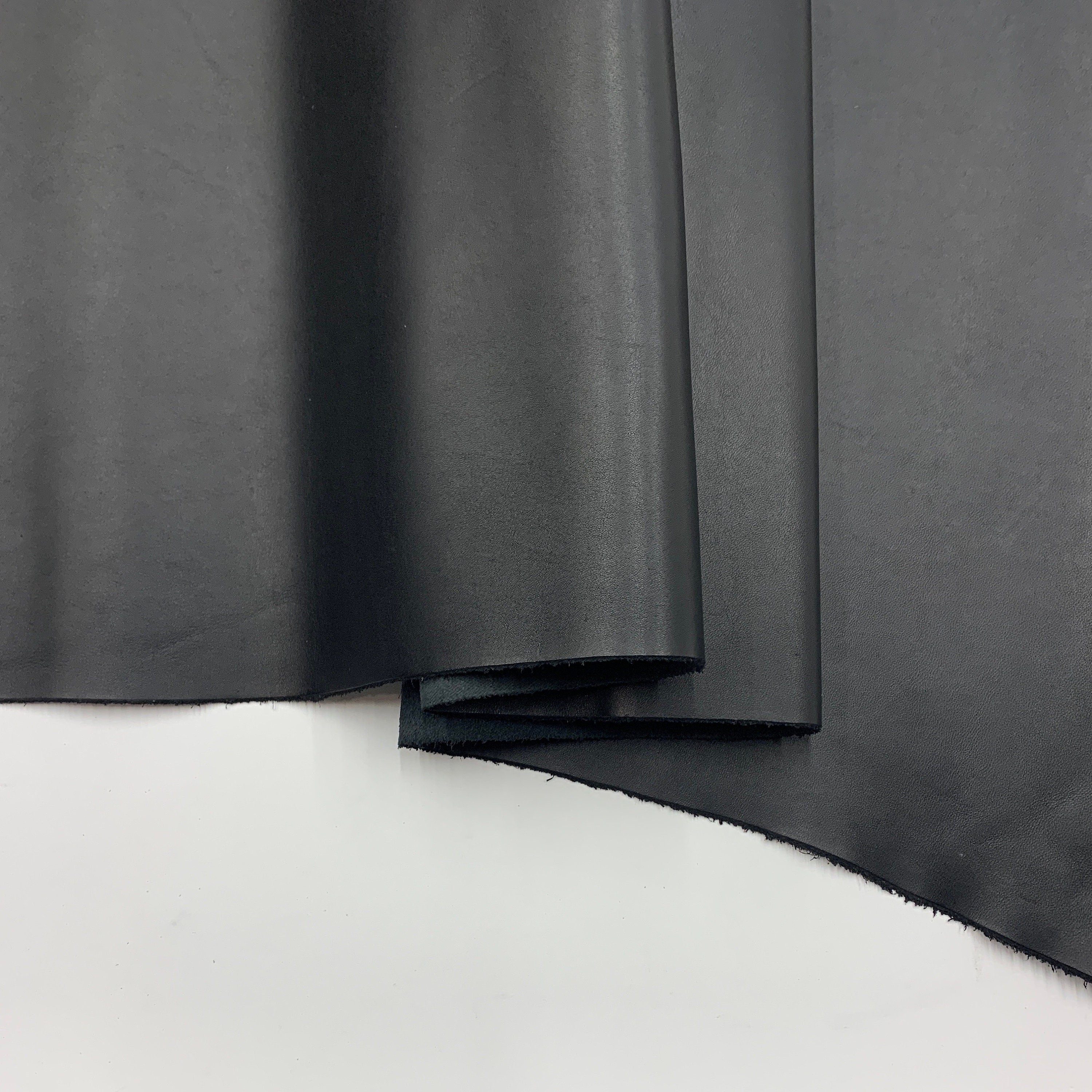 Black leather lux Thin soft | 1.2 mm 3oz | Calf | soft versatile | hides sheets | for bags, shoes, clothing, bookbinding | leathercraft