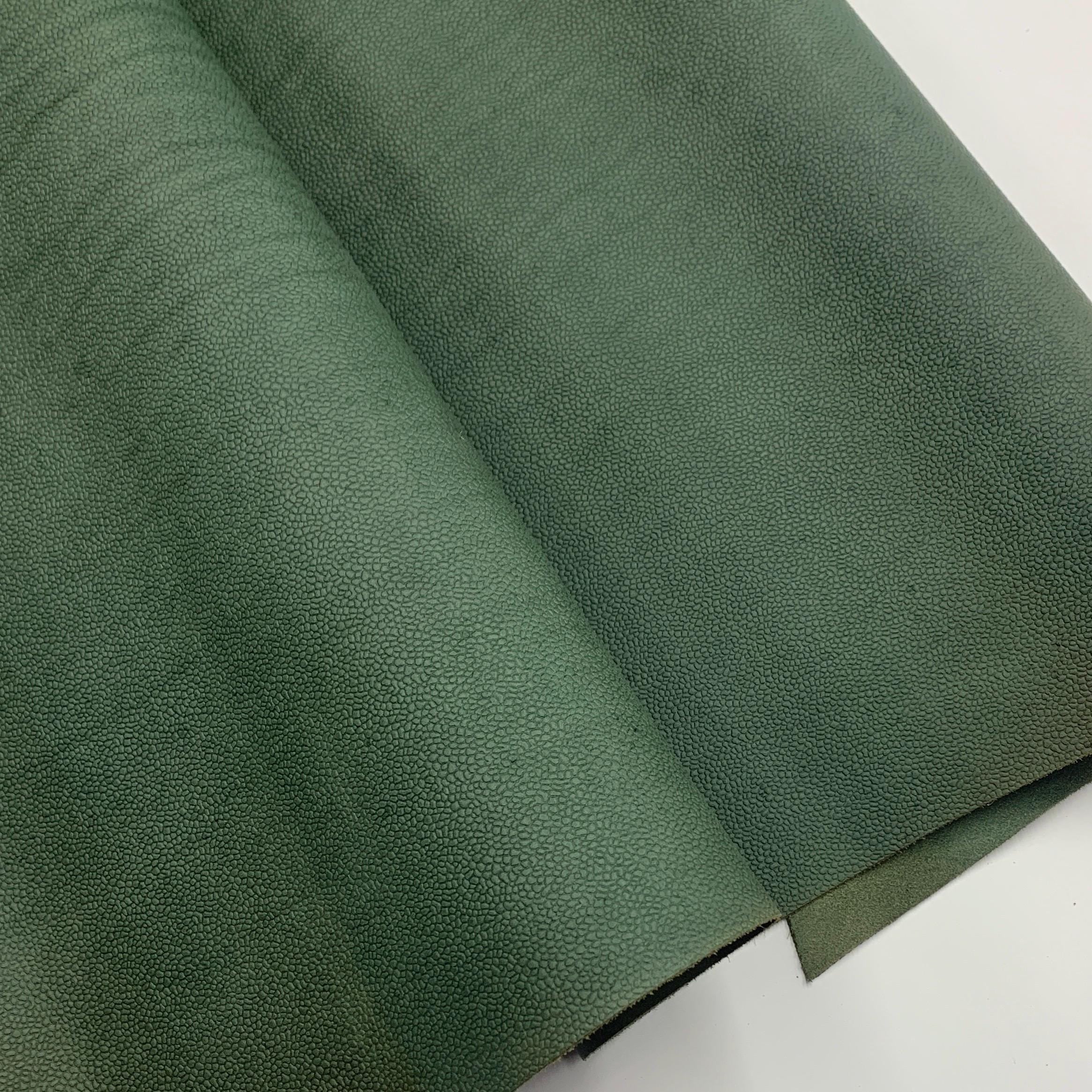 Green leather khaki matt Pebbled natural hide skin real cow skin floater | for bags, shoes, crafts