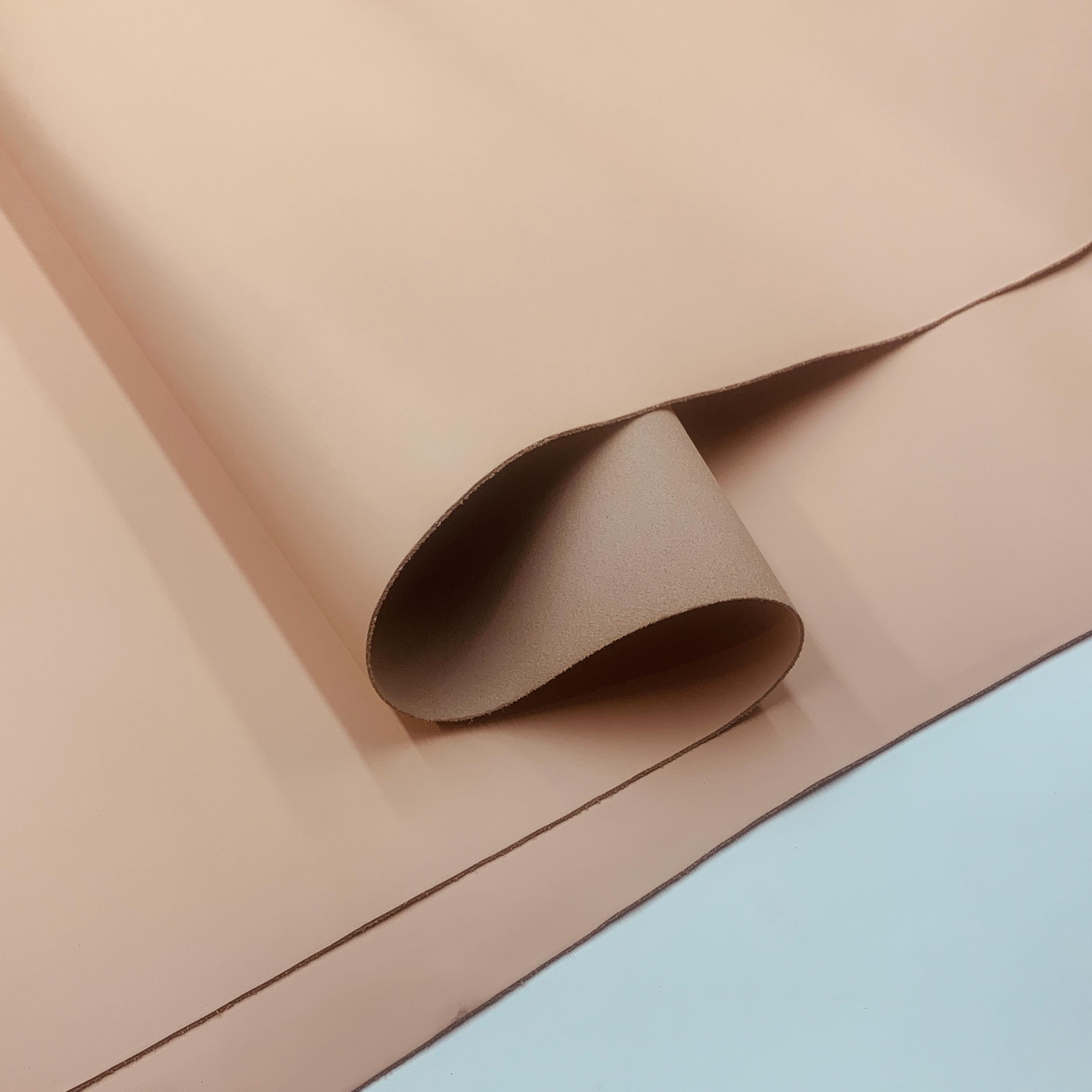 Leather beige pink thick Natural cow | 4-5 oz | 1.8 mm | light powder |Buffallo Bizon Bull | Real hides sides precut sheets panels