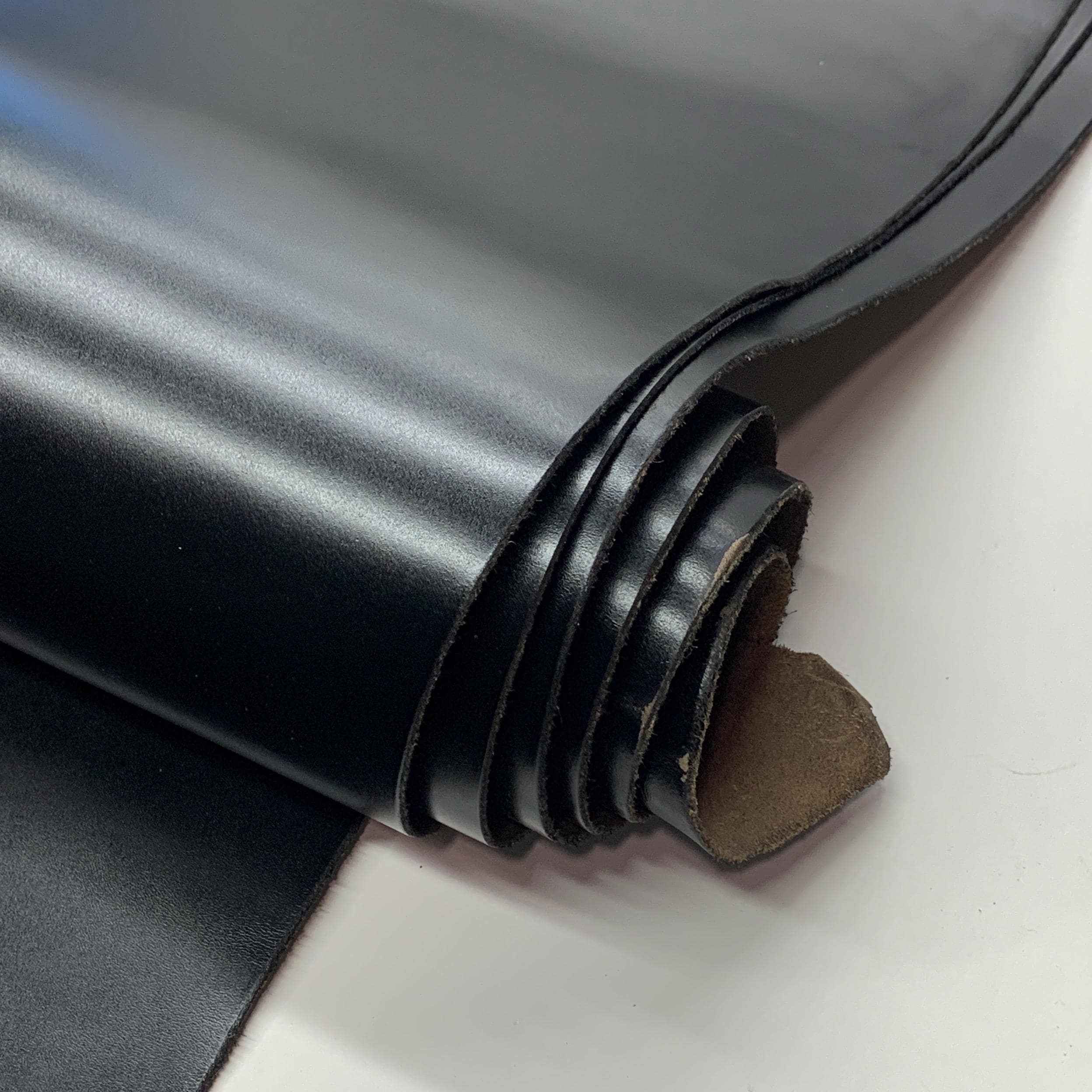 Black Leather Vegetable tanned Italian | mid stiff natural | 1.6 mm 4oz | sheets panels for bags shoes crafts leathercraft