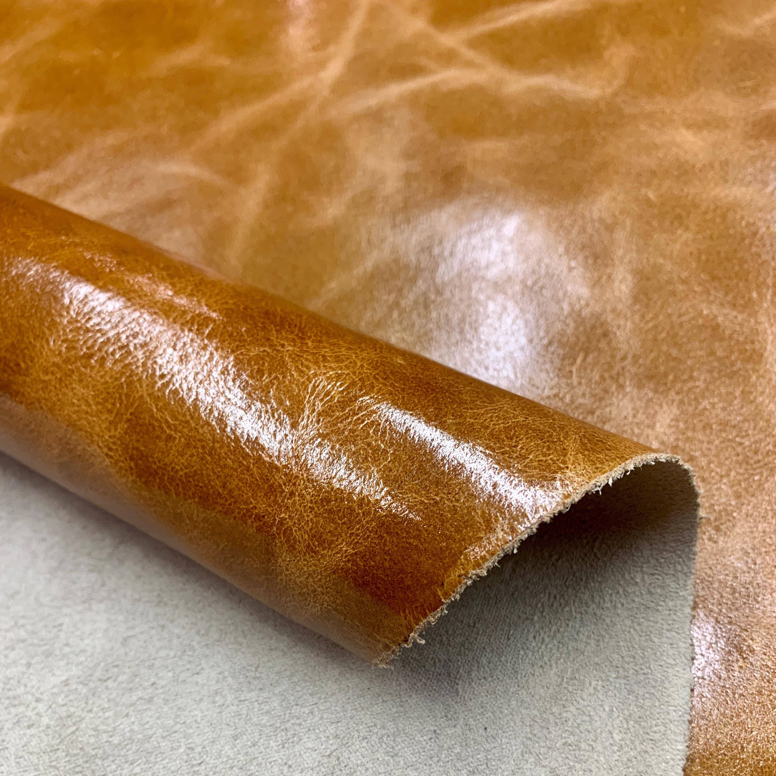 Brown leather Italian Vegetable tanned soft natural 1.2 mm 3 oz Light honey Brown Distressed sheets panels for bags shoes crafts
