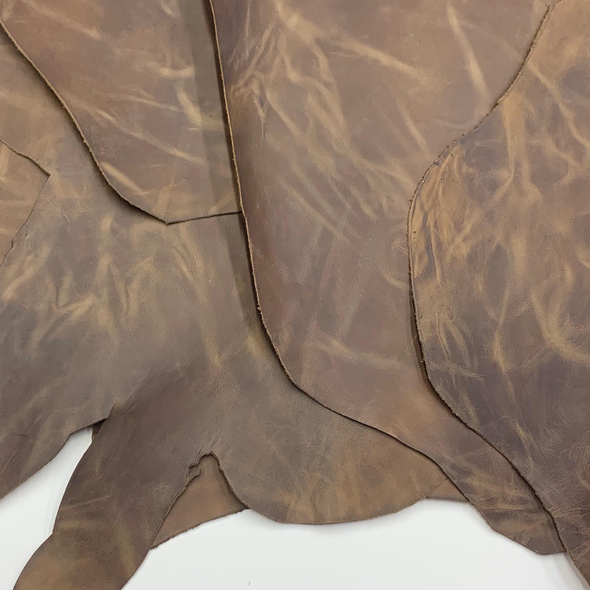 Brown leather pull up crazy horse real 1.3 mm 3oz waxy oily soft distressed for bags shoes leathercraft