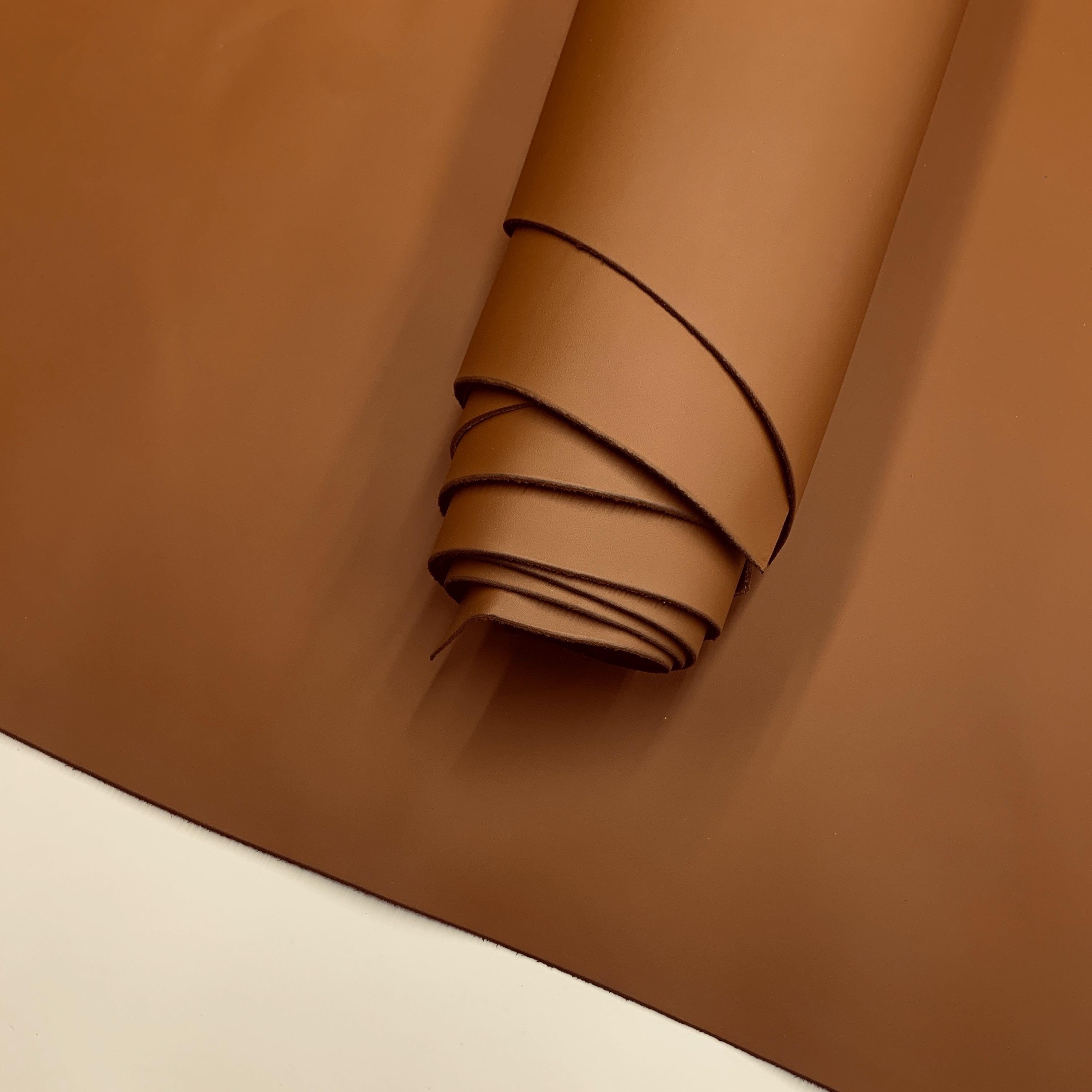 Brown Leather nappa pastel Full Grain Side | 1.3 mm 3 OZ | Real natural genuine | Flat surface skin | sheets precut for bags, shoes