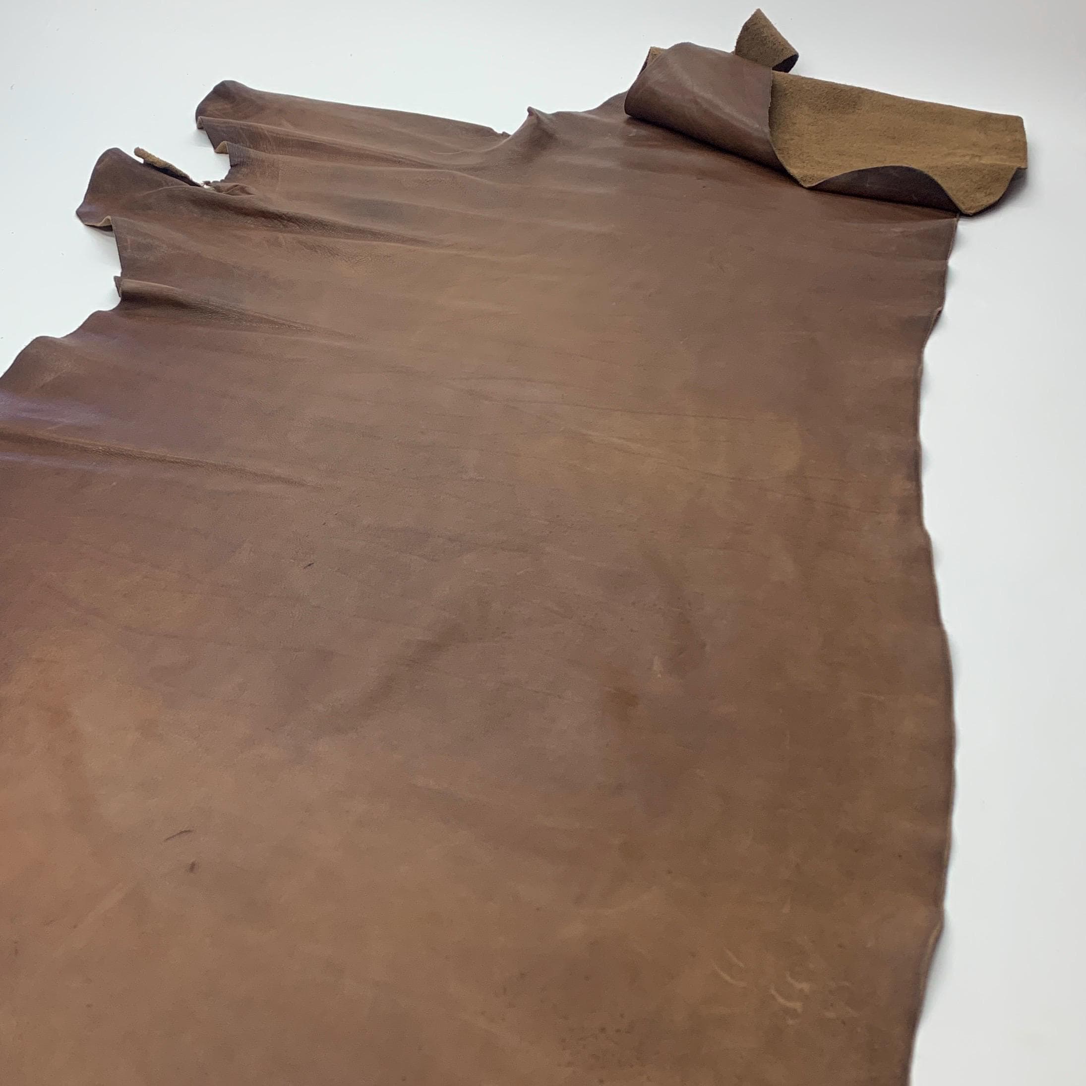 Brown Leather real | calf | rustic vintage | 2 mm 5oz | leathercraft | for diy, bags, vallets, shoes