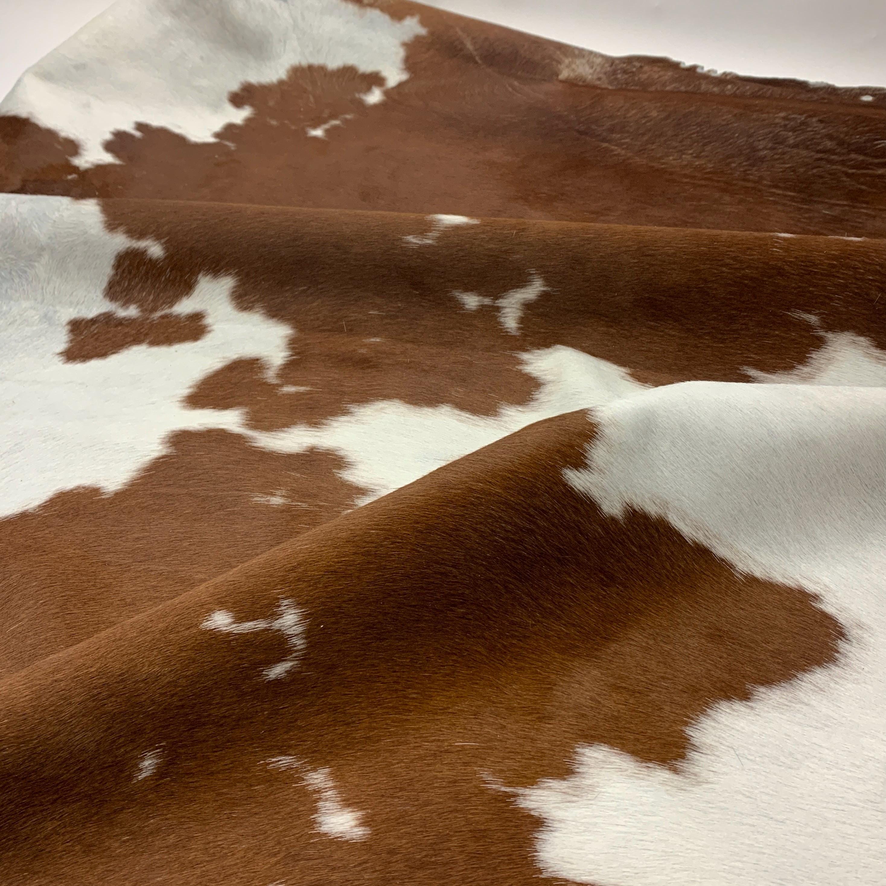 Leather Cow hide brown white Pony Hair on Hair-on Hide | Fur | 1.6mm 4oz