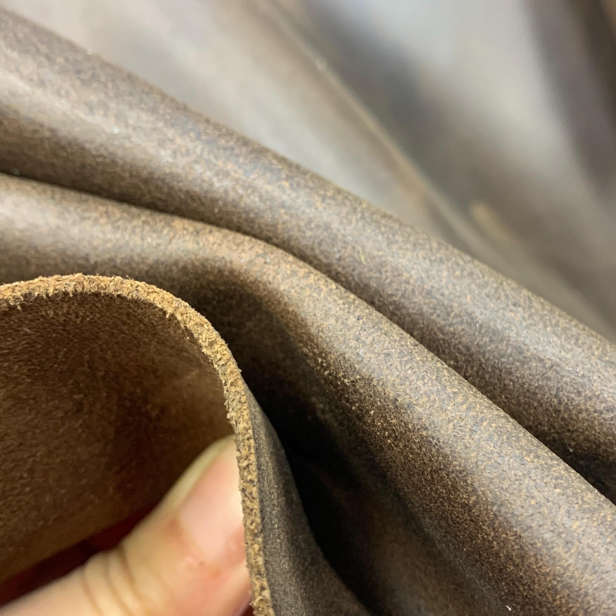 Brown Leather waxed suede Vegetable tanned Italian | natural | PULL UP | 2 mm 5oz | Distressed Rustic | sheets panels for bags shoes crafts
