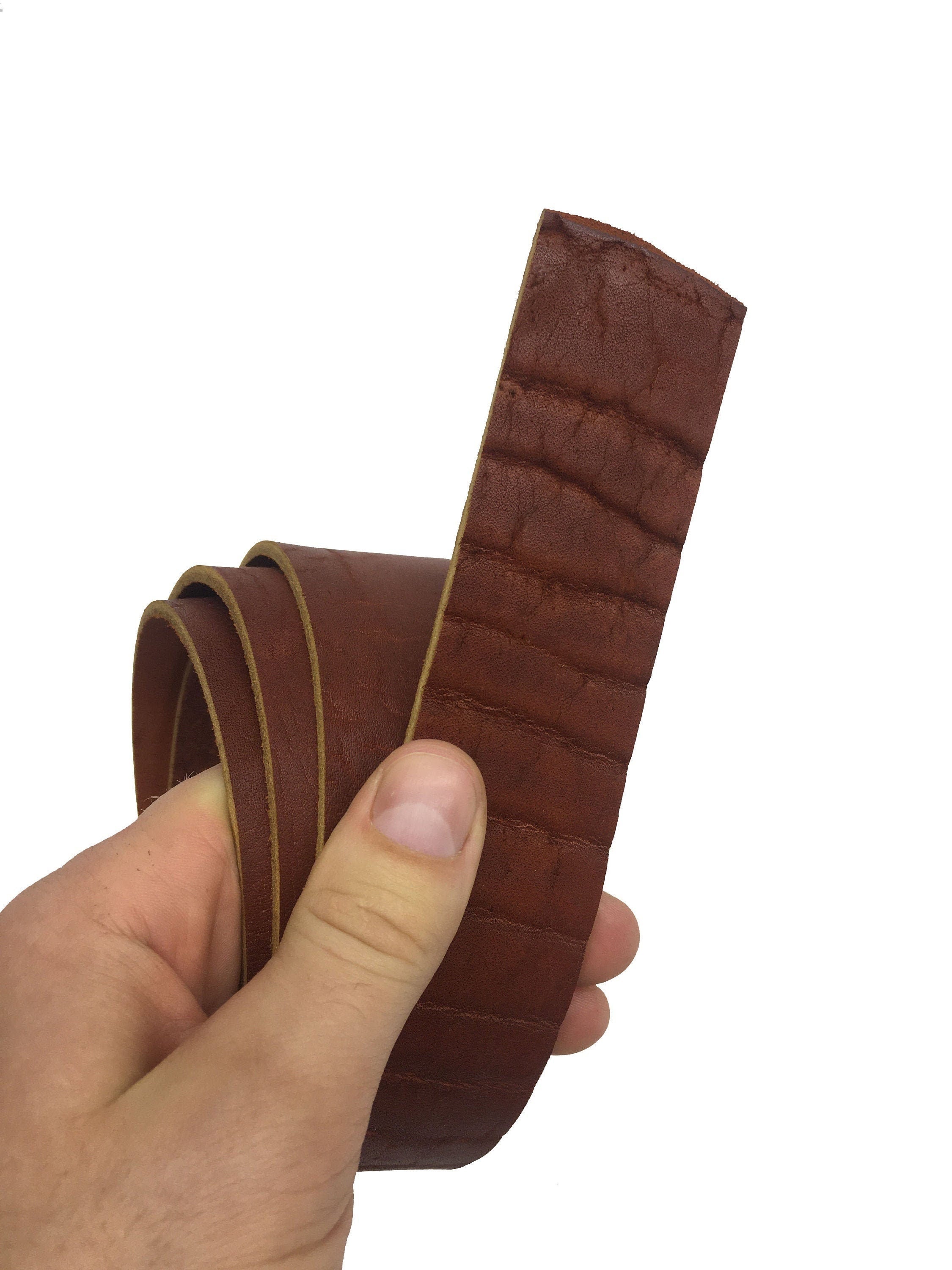 Buffalo belt strap Cognac color from Natural leather | 130 cm long | 51 inch long | 3-4 mm 9-10 OZ thick