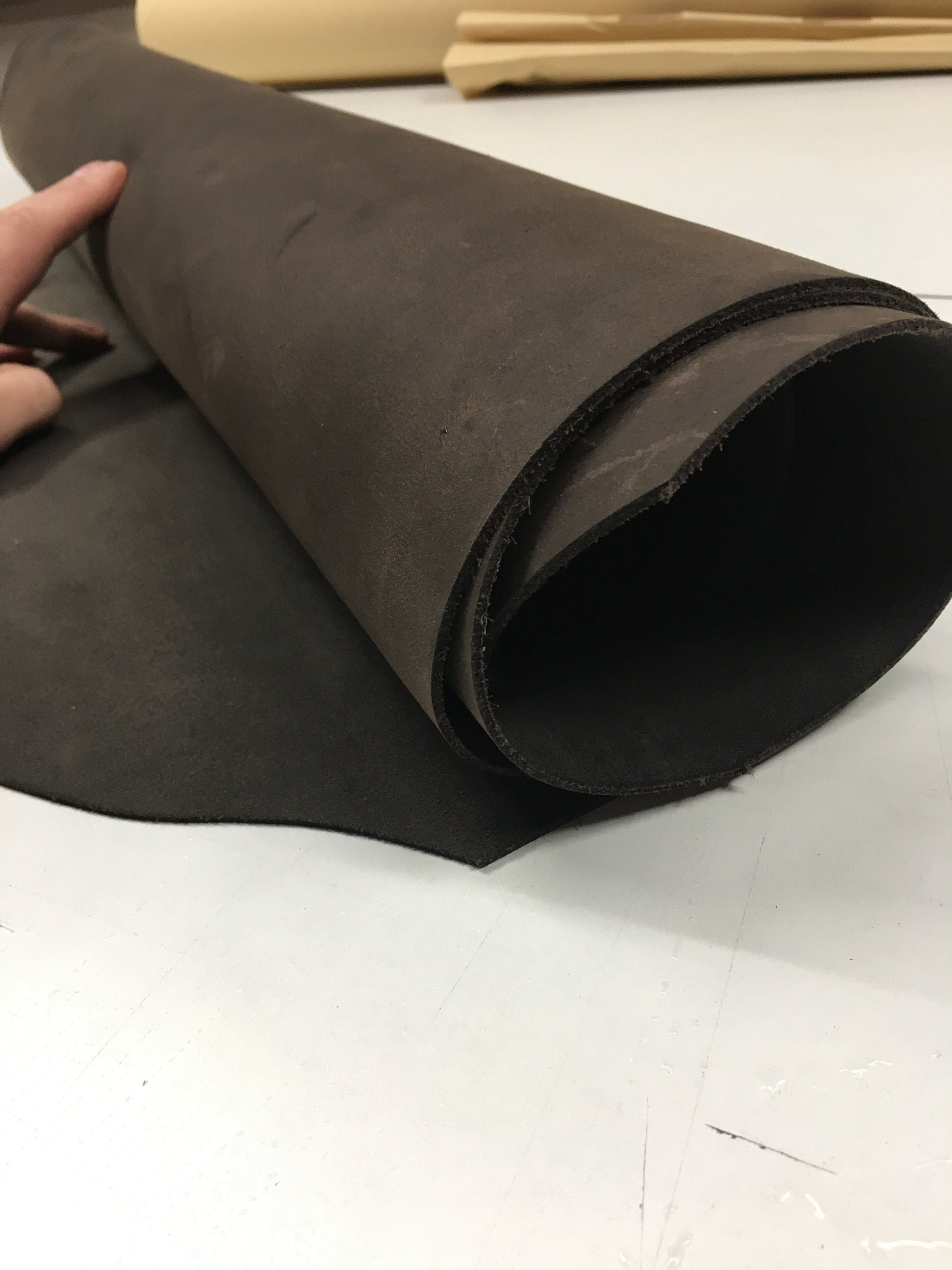 Brown nubuck leather | Thickness 2.0-2.5 mm | 5-6 OZ| Leather Side