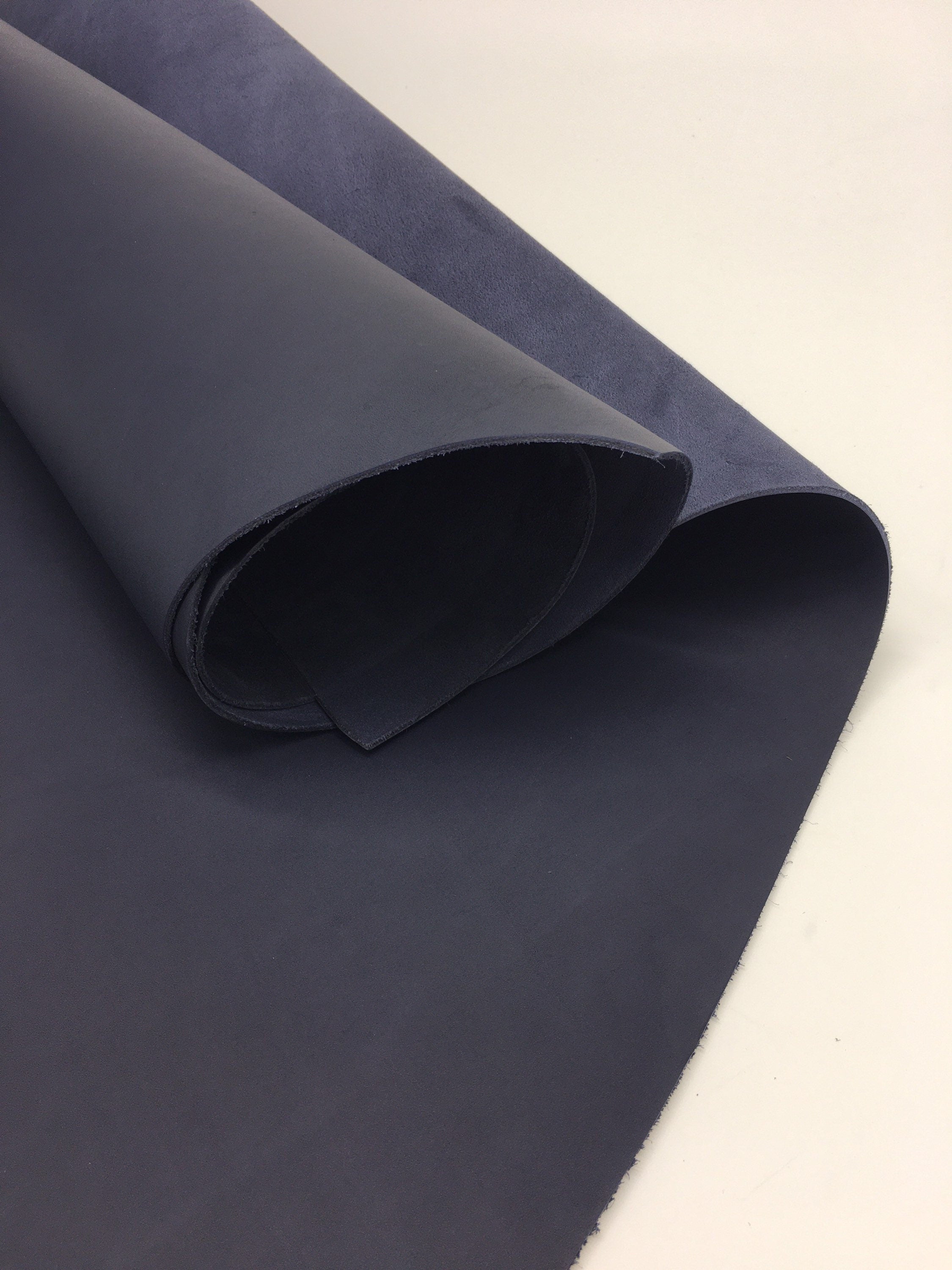 Natural cow leather leather | 5-6 oz | 2.0-2.2 mm | Dark Navy blue |Buffallo Bizon Bull | Real animal hides sides precut sheets panels