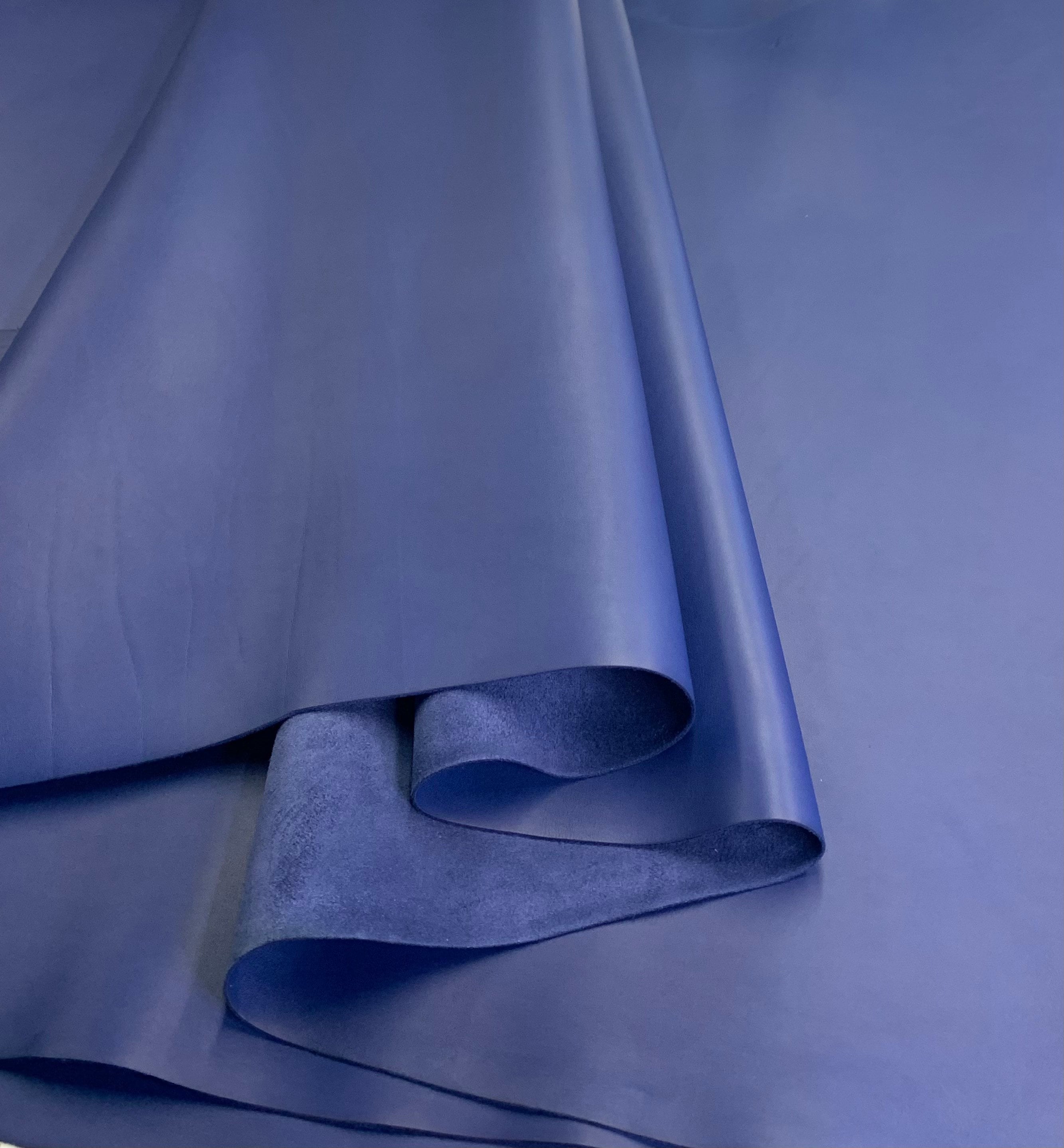 Blue leather nappa Royal Full Grain Side | 1.6-1.8 mm 4-5 OZ | Real natural genuine leather | Flat surface skin | sheets precut for bags, shoes