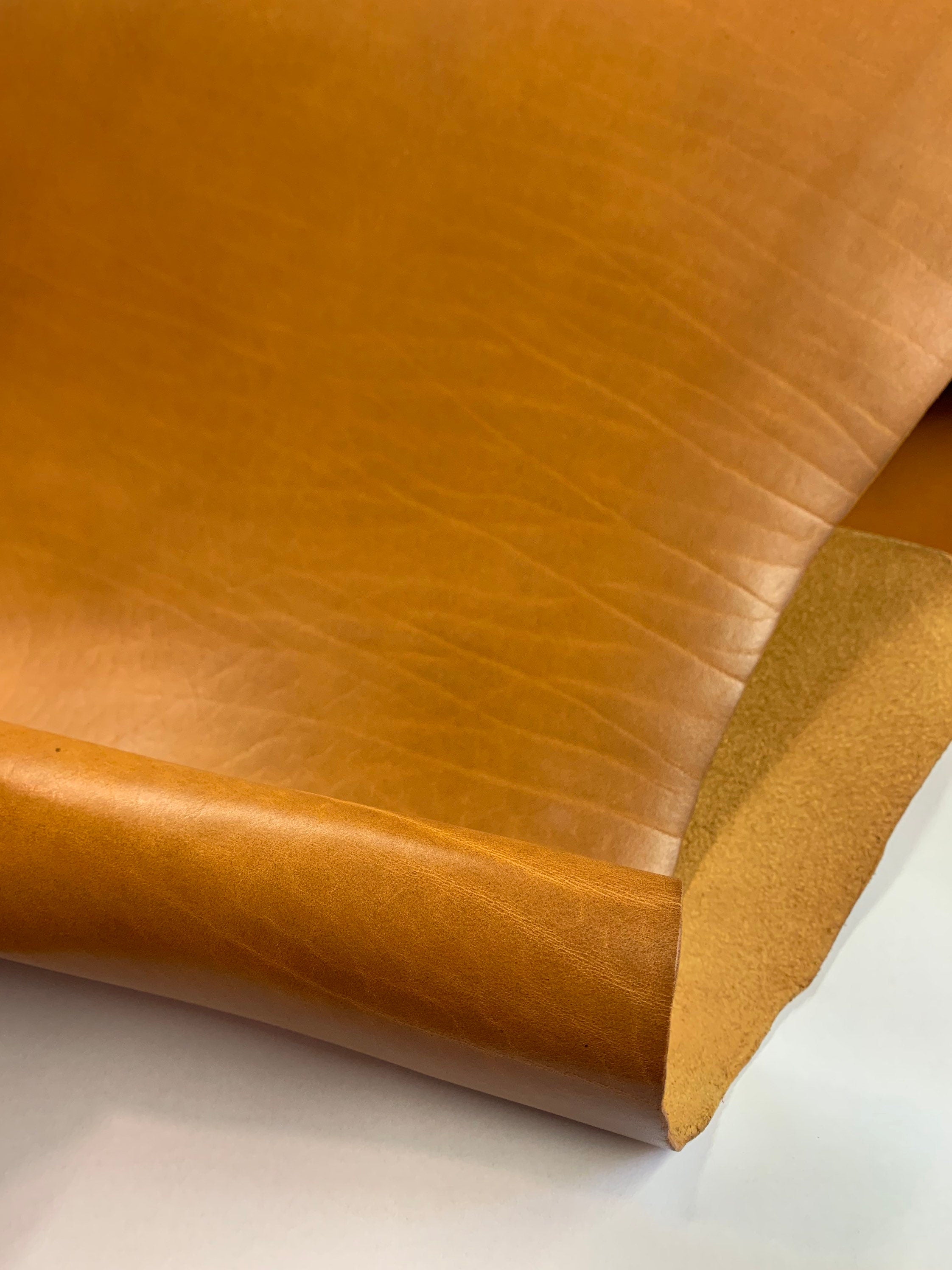 Vegetable tanned full grain 100% genuine cowhide leather thick