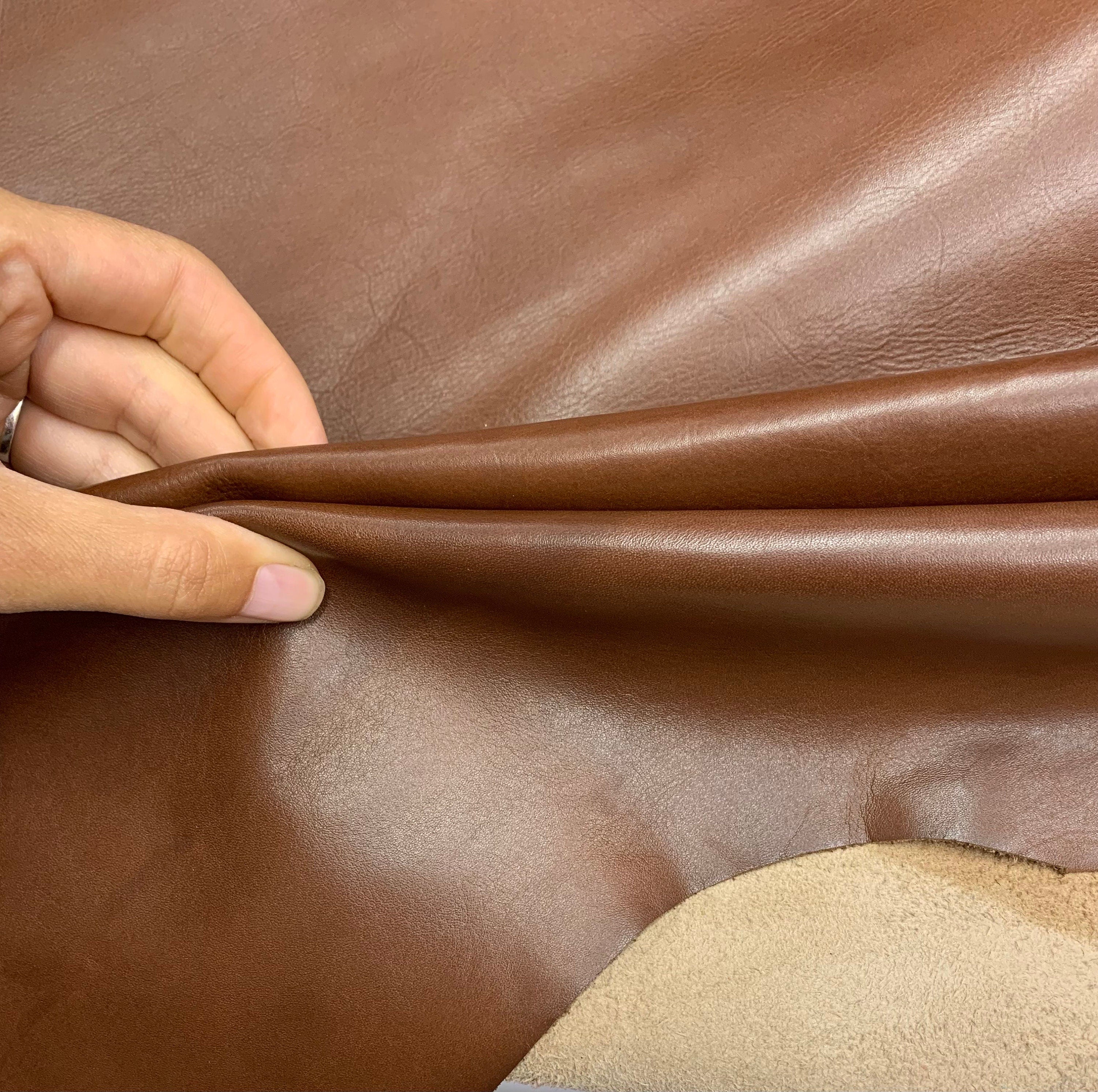 Brown vegetable tanned leather 100% real natural leather| smooth | 1.0-1.2mm 3OZ | for bags, shoes, wallets