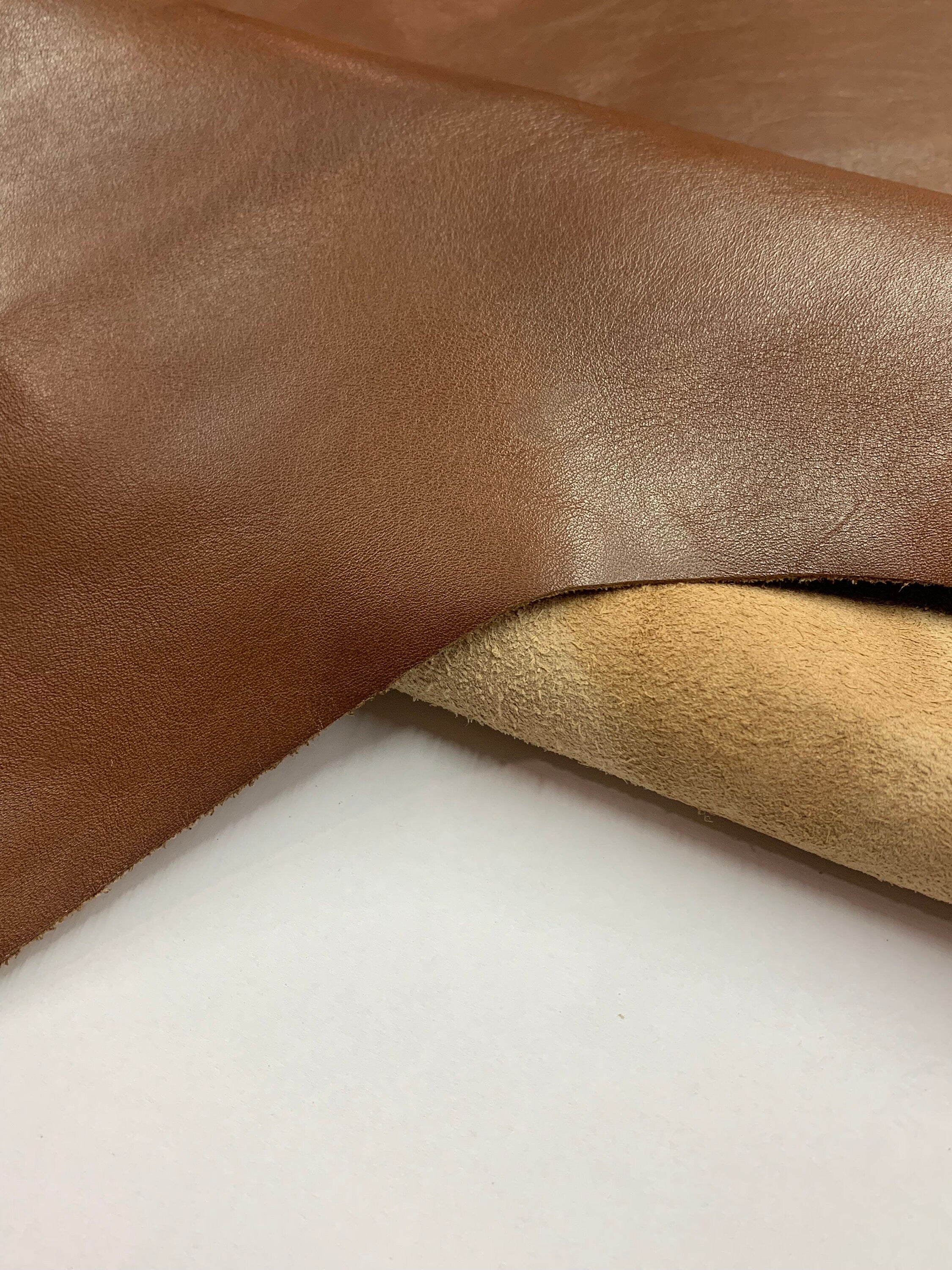 Brown vegetable tanned leather 100% real natural leather| smooth | 1.0-1.2mm 3OZ | for bags, shoes, wallets