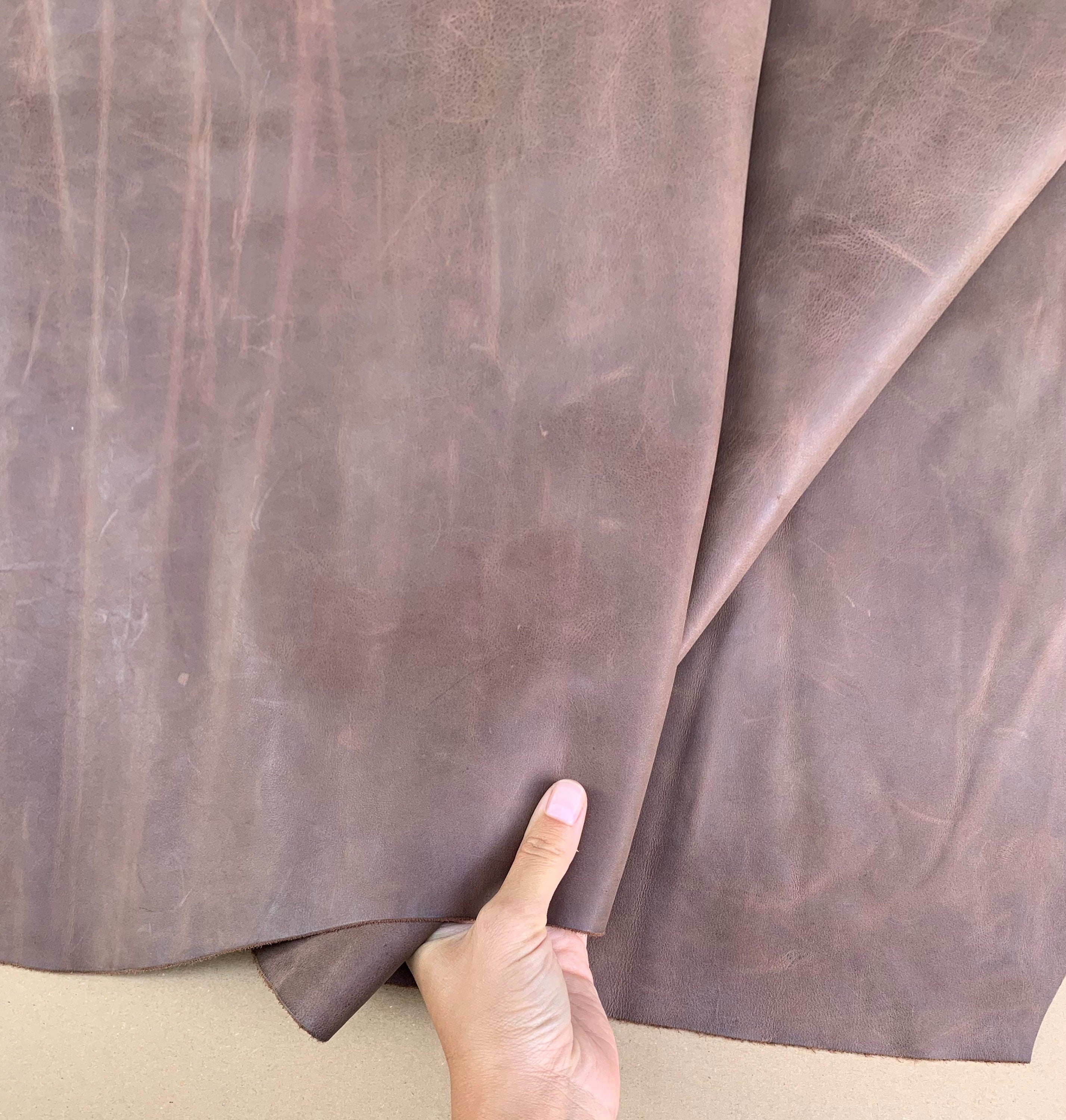 Brown leather Antique Vintage real |crazy horse|1.2mm 3 oz | waxy matt soft distressed color vegetable tanned | medieval style