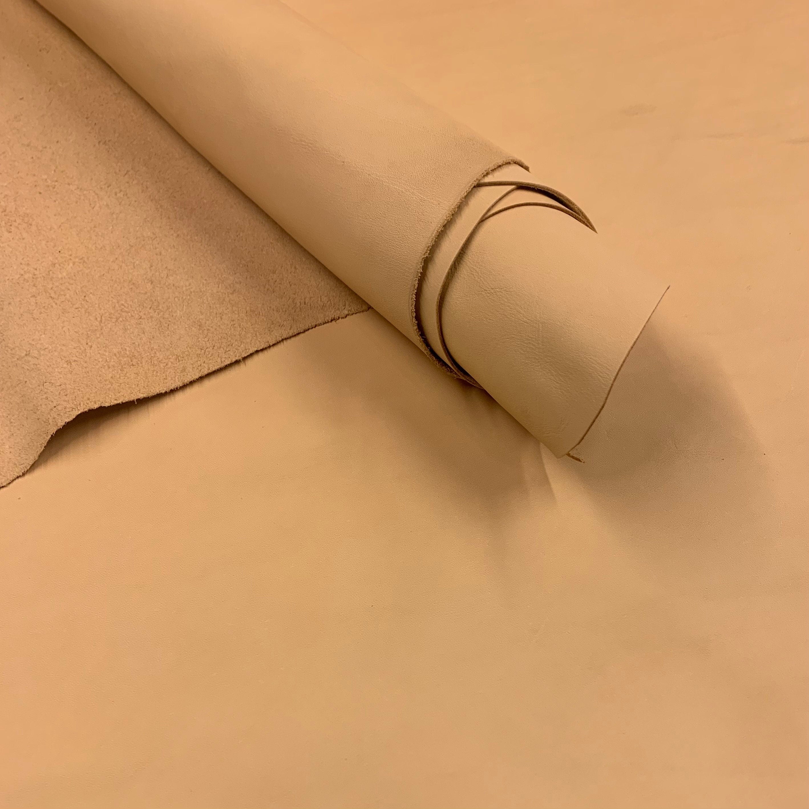 Beige Vegetable tanned cow leather Vacchetta | 1-1.2 mm 3oz| Real natural half skin hide | Tooling embossing wet molding carving crafting