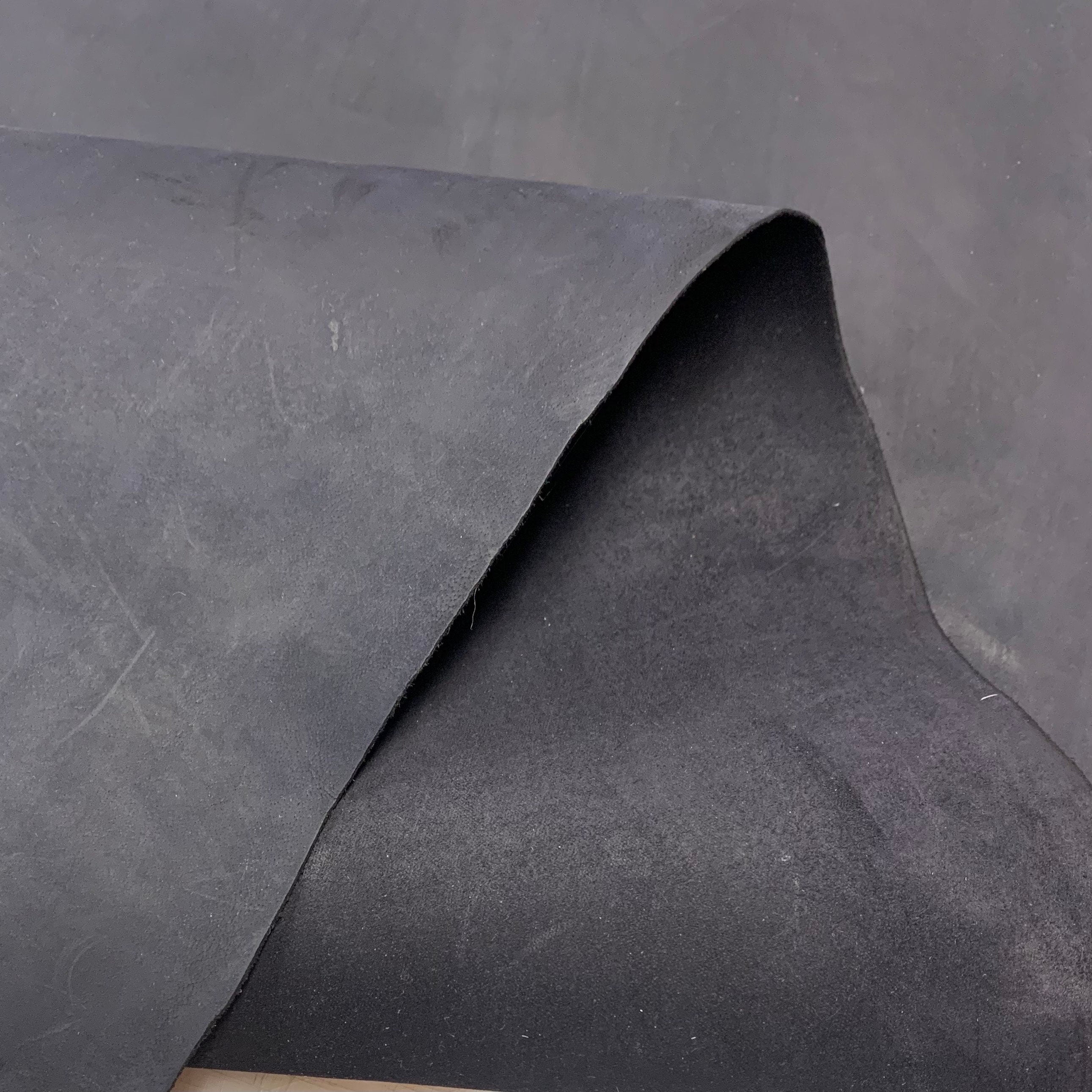 Dark blue navy oiled crazy horse cow leather | Thickness 1.5mm | 4 OZ| Leather Side hide | precut sheet roll | medium stiff | bags boots