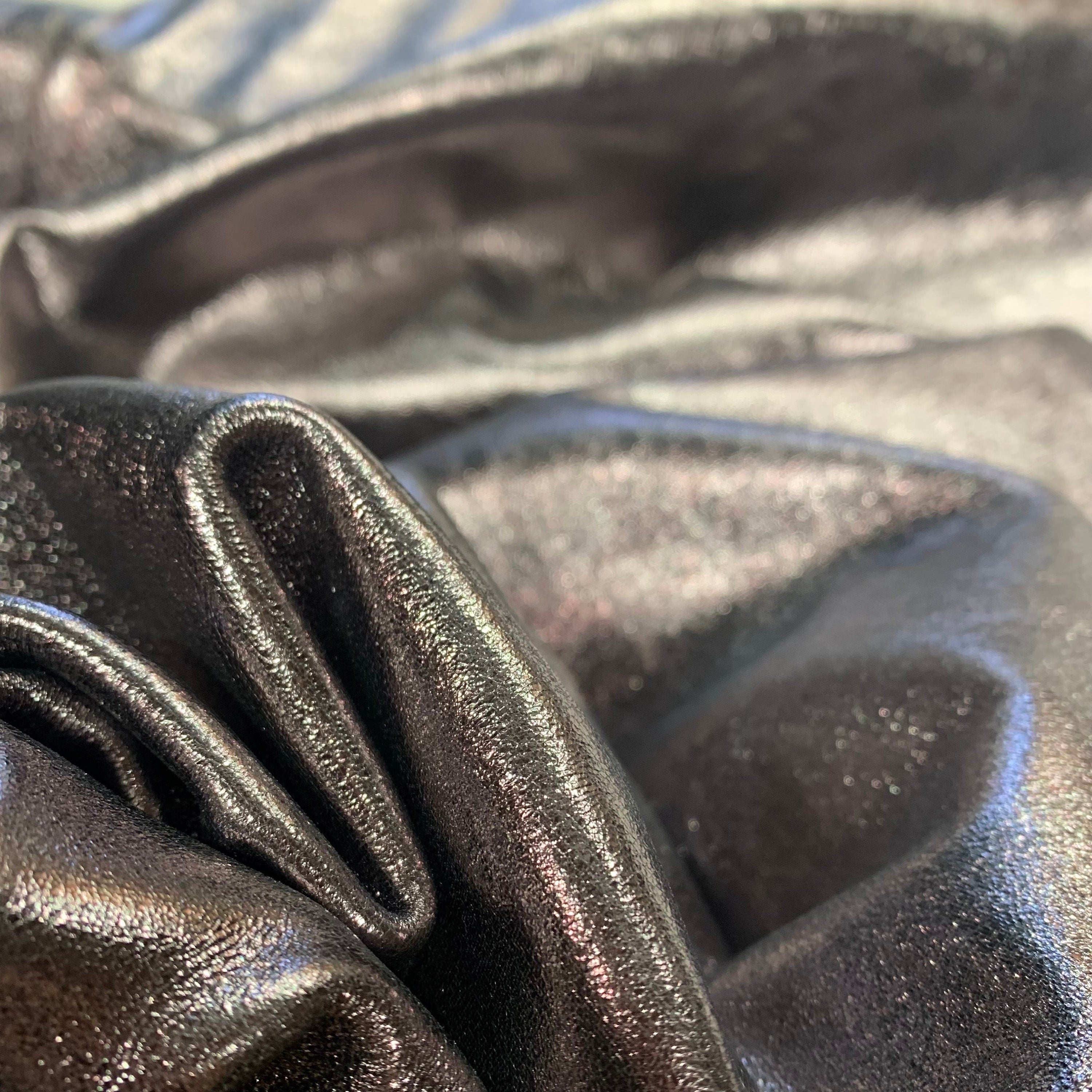 Metallic Silver laminated natural leather | cow leather | Thickness 1.2 mm | 3 OZ | for bags, purses, shoes
