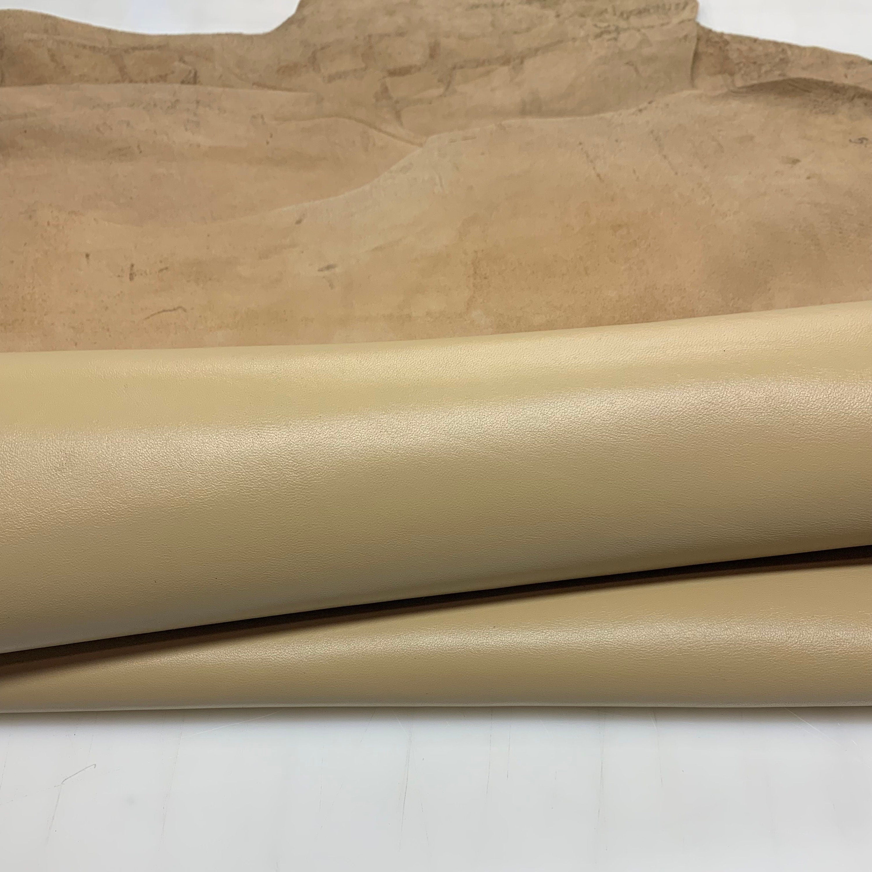 Light brown Sheep leather | thin 0.6mm | 1-2 oz | soft lining shoes wallets bags | tan beige sand