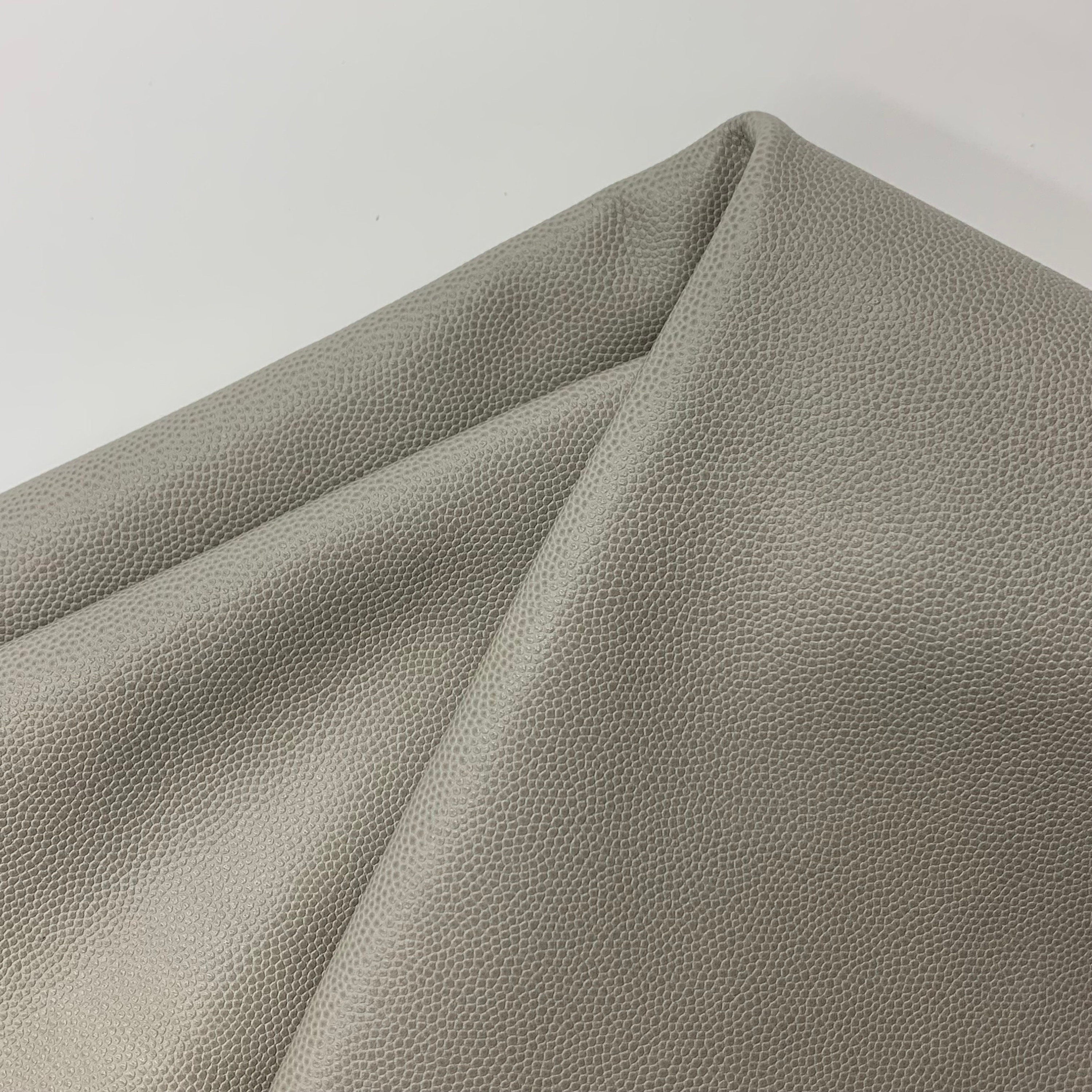 Light gray leather caviar pebbled cow | 0.8mm | 2 oz |Real natural hide skin | precut sheet panel for purses, wallets