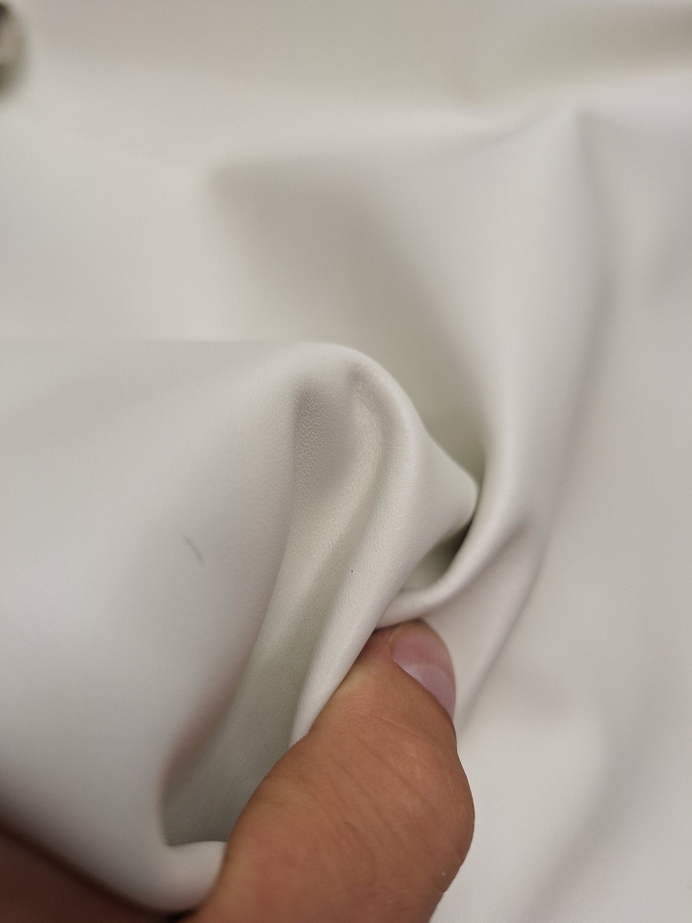 White, Creamy, Ivory | Cow Leather Nappa |  0.8 mm 2 OZ |  Natural Real calf leather