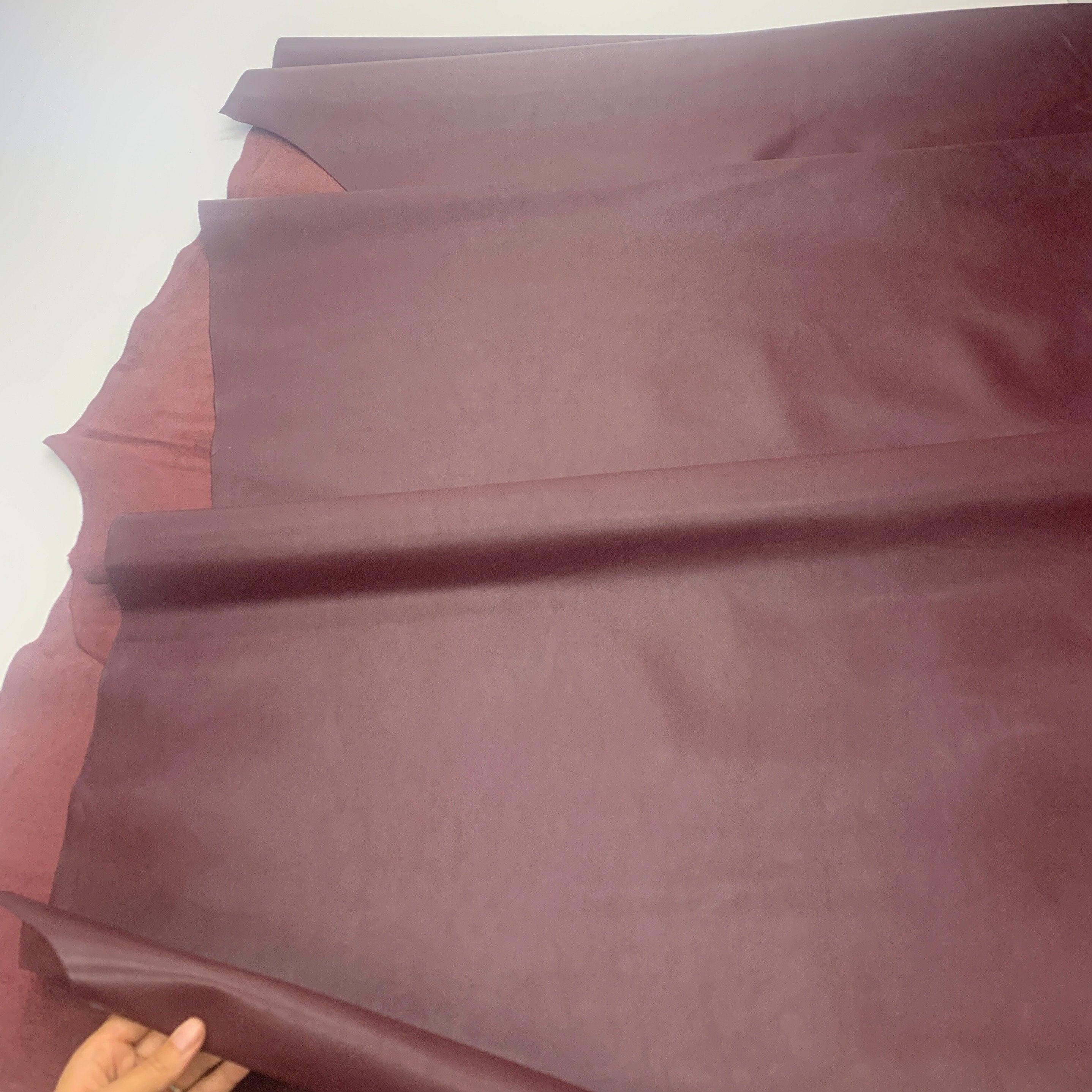 Burgundy leather nappa full grain side | 1 mm | 3 oz | real natural genuine leather | Full side hide | precut sheets panels