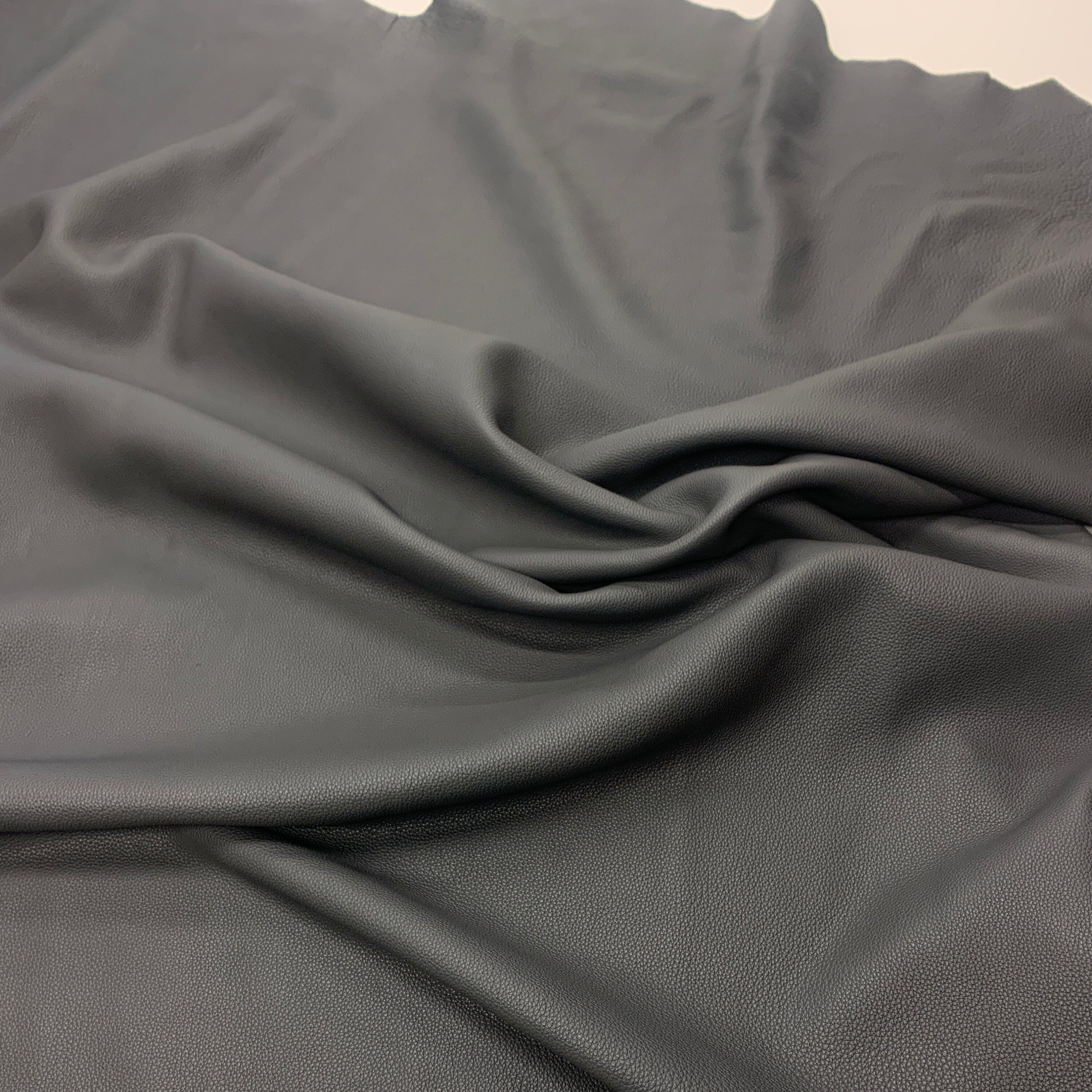 Gray Leather | pebbled natural leather 2 mm | 5 0z hide skin real cow skin floater soft for bags crafts upholstery
