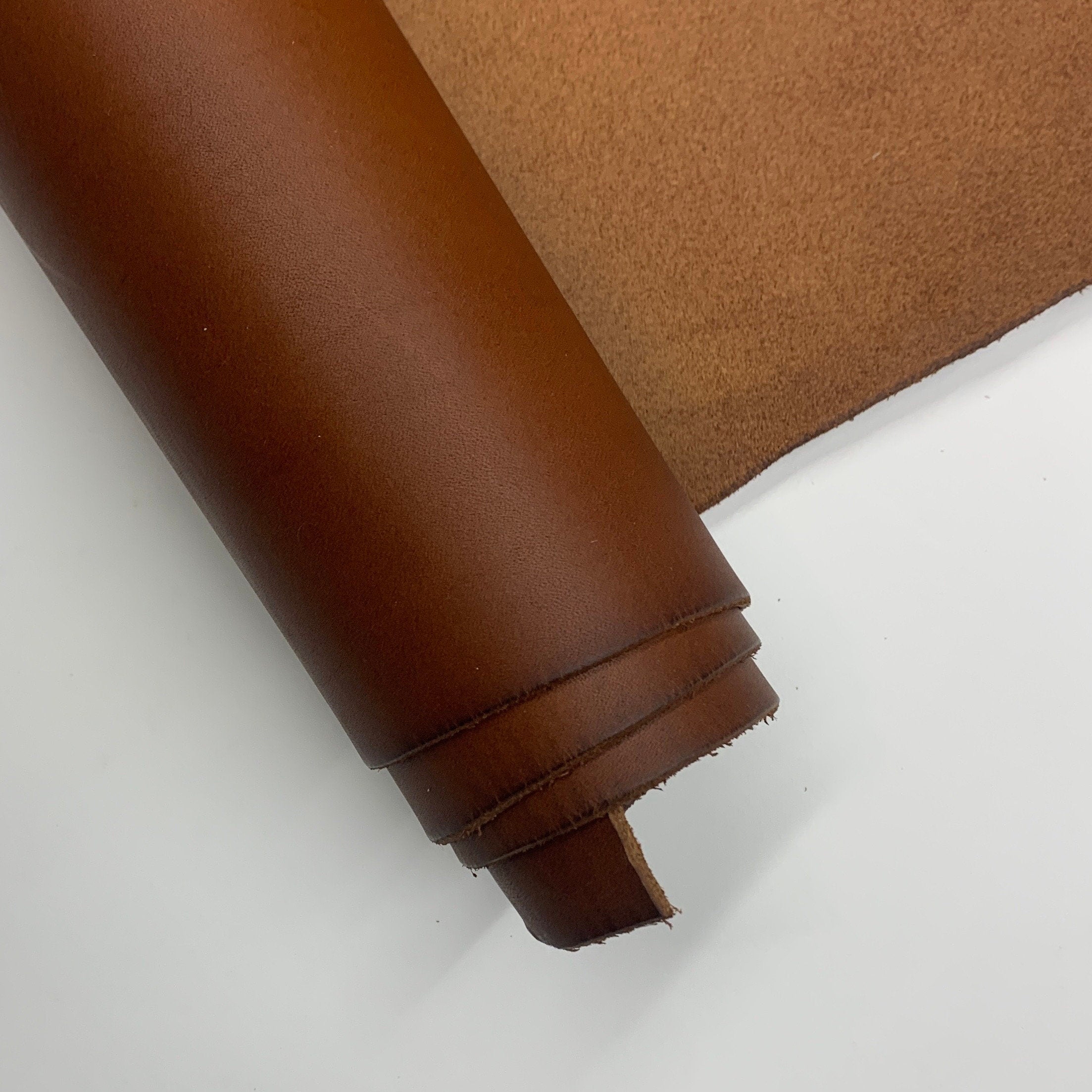 Light Brown Leather | Italian Vegetable tanned natural | Pull up | 2 mm 5 oz | Matt sheets panels for bags shoes crafts