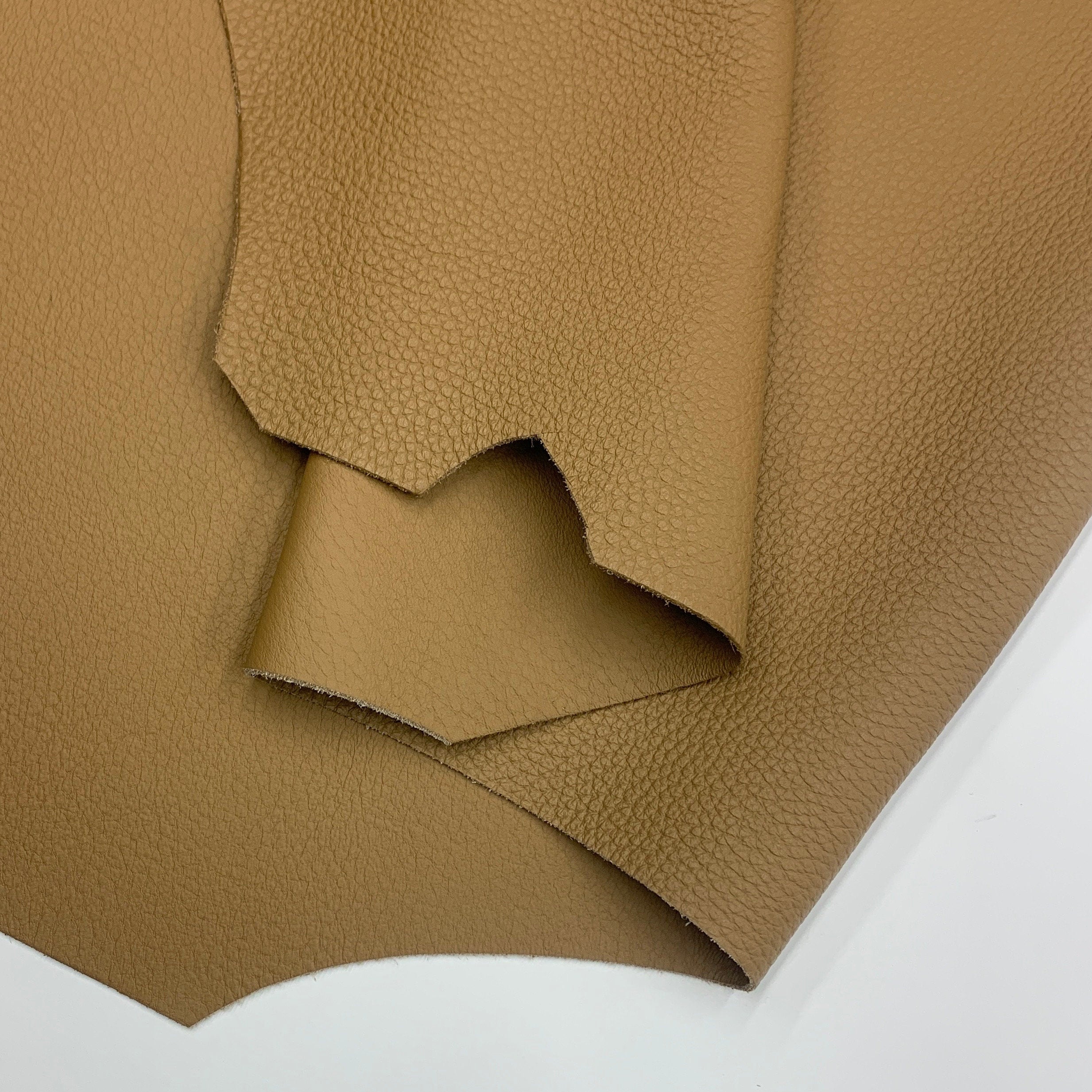 Light Brown Leather Double face pebbled side 2 mm 5 oz Tan for purses, bags