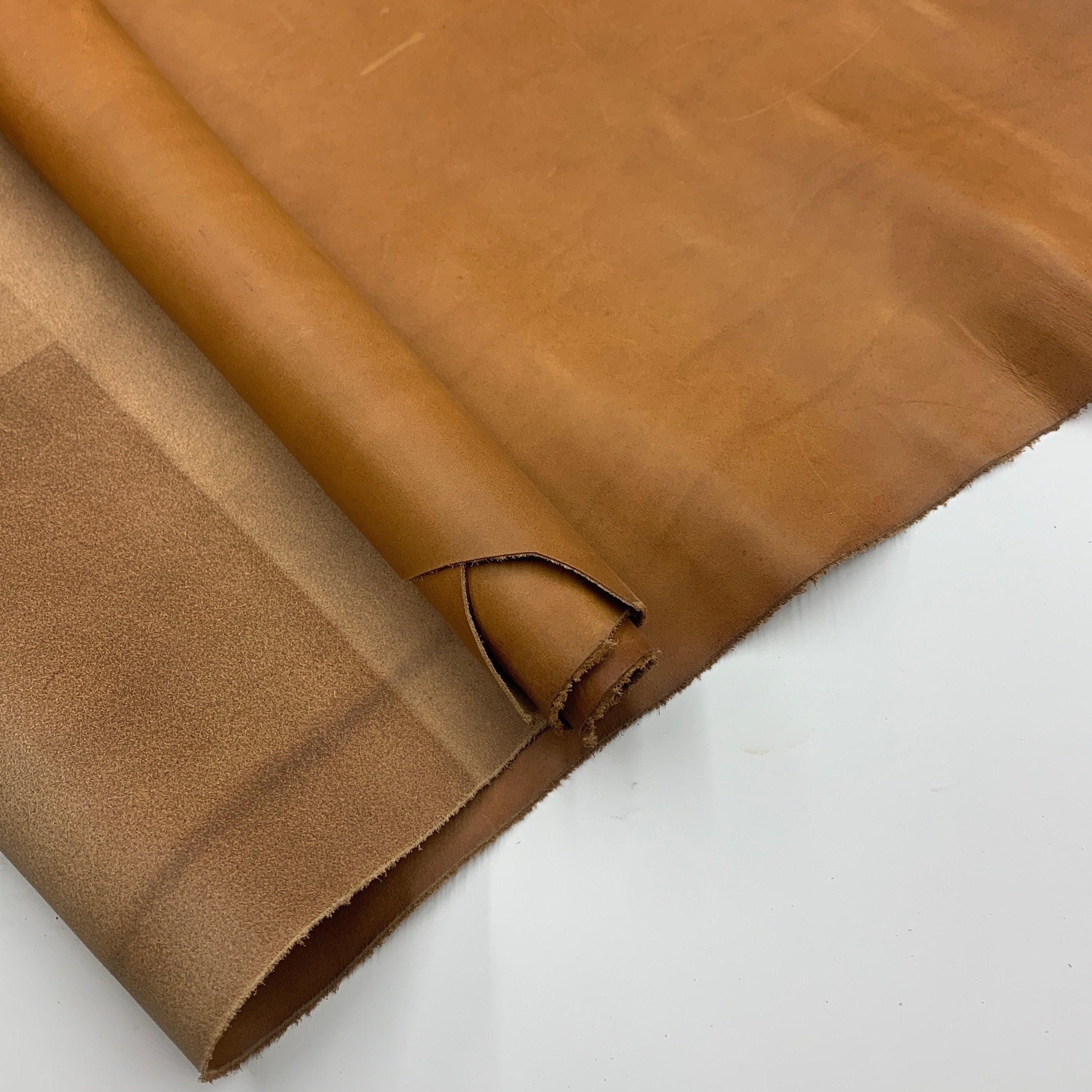 Light Brown Leather vegtan Natural | brown cognac | 1.2 mm 3 oz | soft| Rustic style | sheet for bags purses wallets