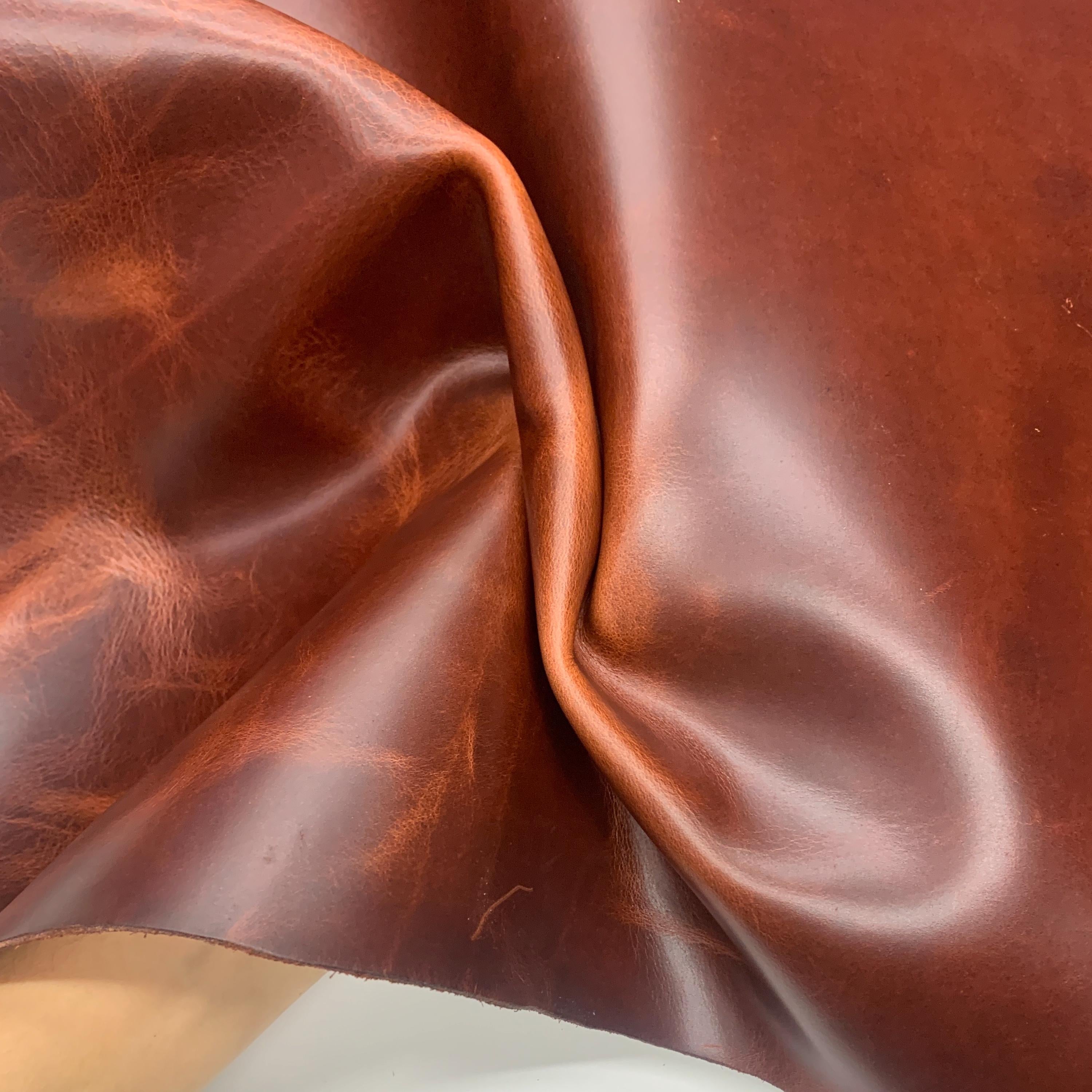 Burgundy Leather Chestnut Maroon | Italian Veg tan natural | PULL UP | 2.2-2.4mm 5-6oz | Brown Distressed sheets for bags shoes crafts